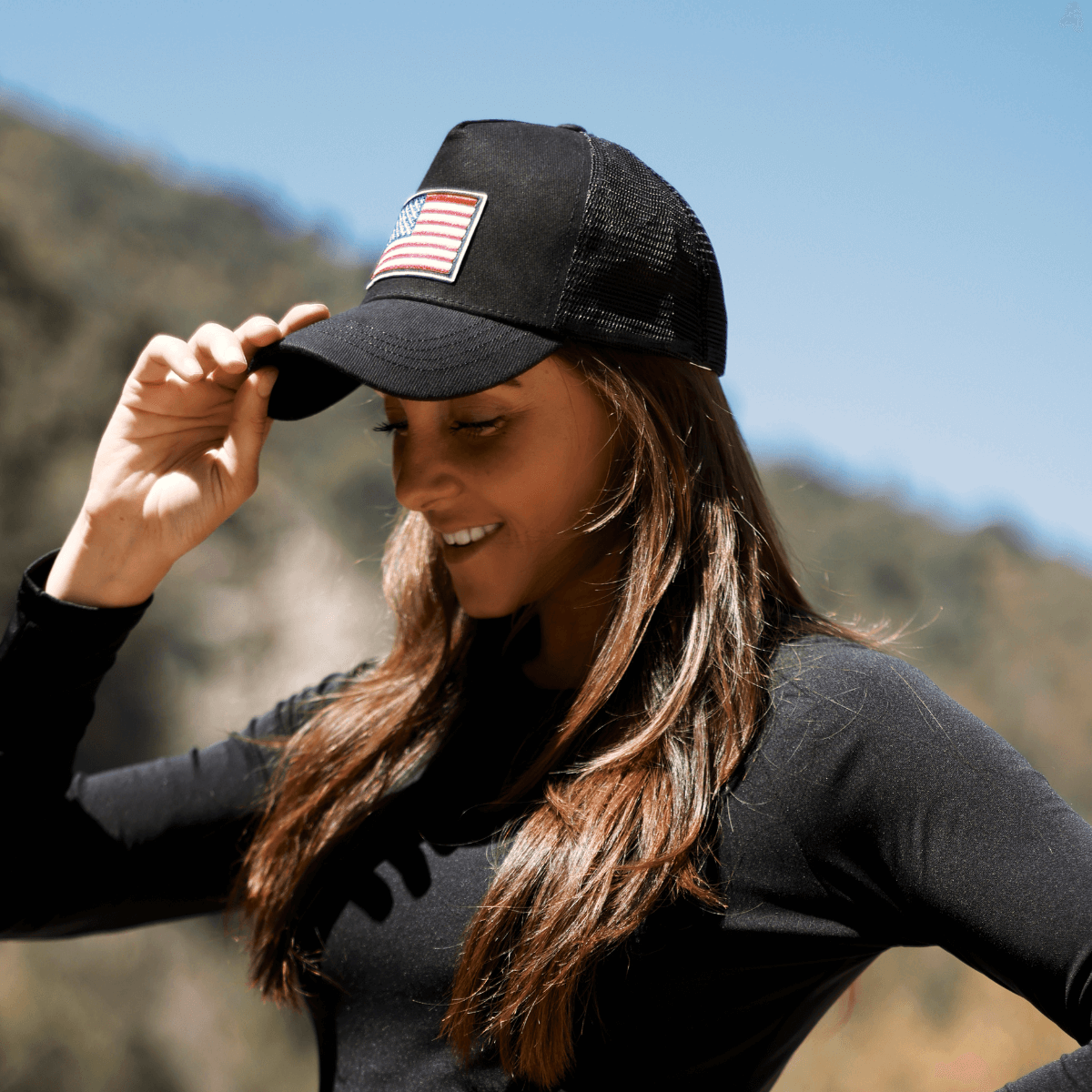 American Flag Trucker Hat with Adjustable Strap-29