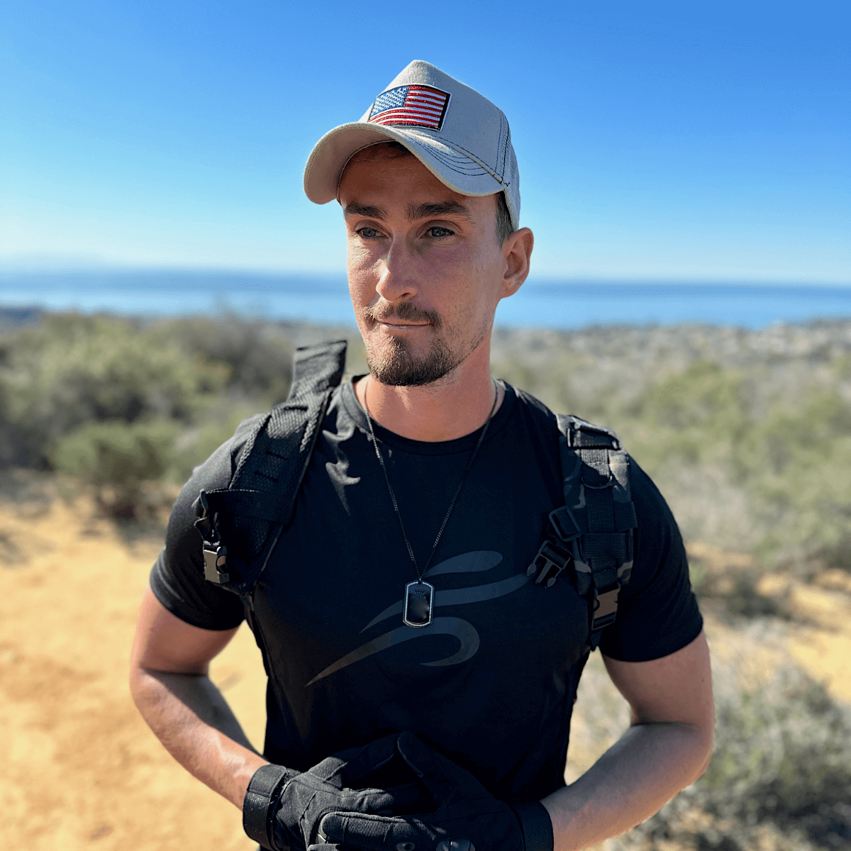 American Flag Trucker Hat with Adjustable Strap-34