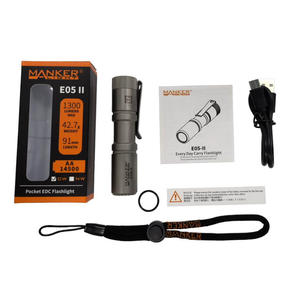 Manker E05II Cu/Ti 1300 Lumens EDC Flashlight-7