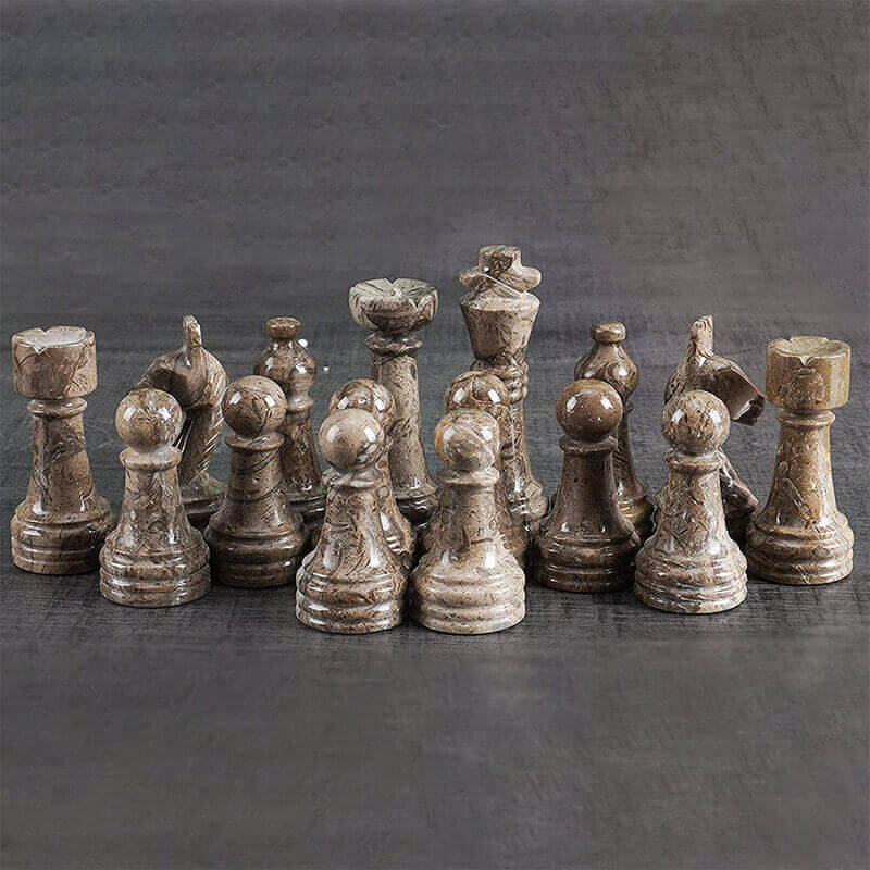 Marble Oceanic and White Chess Pieces-2
