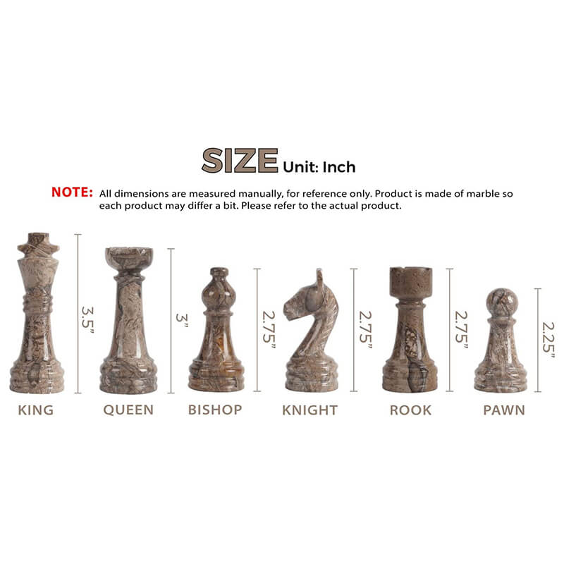 Marble Oceanic and White Chess Pieces-3