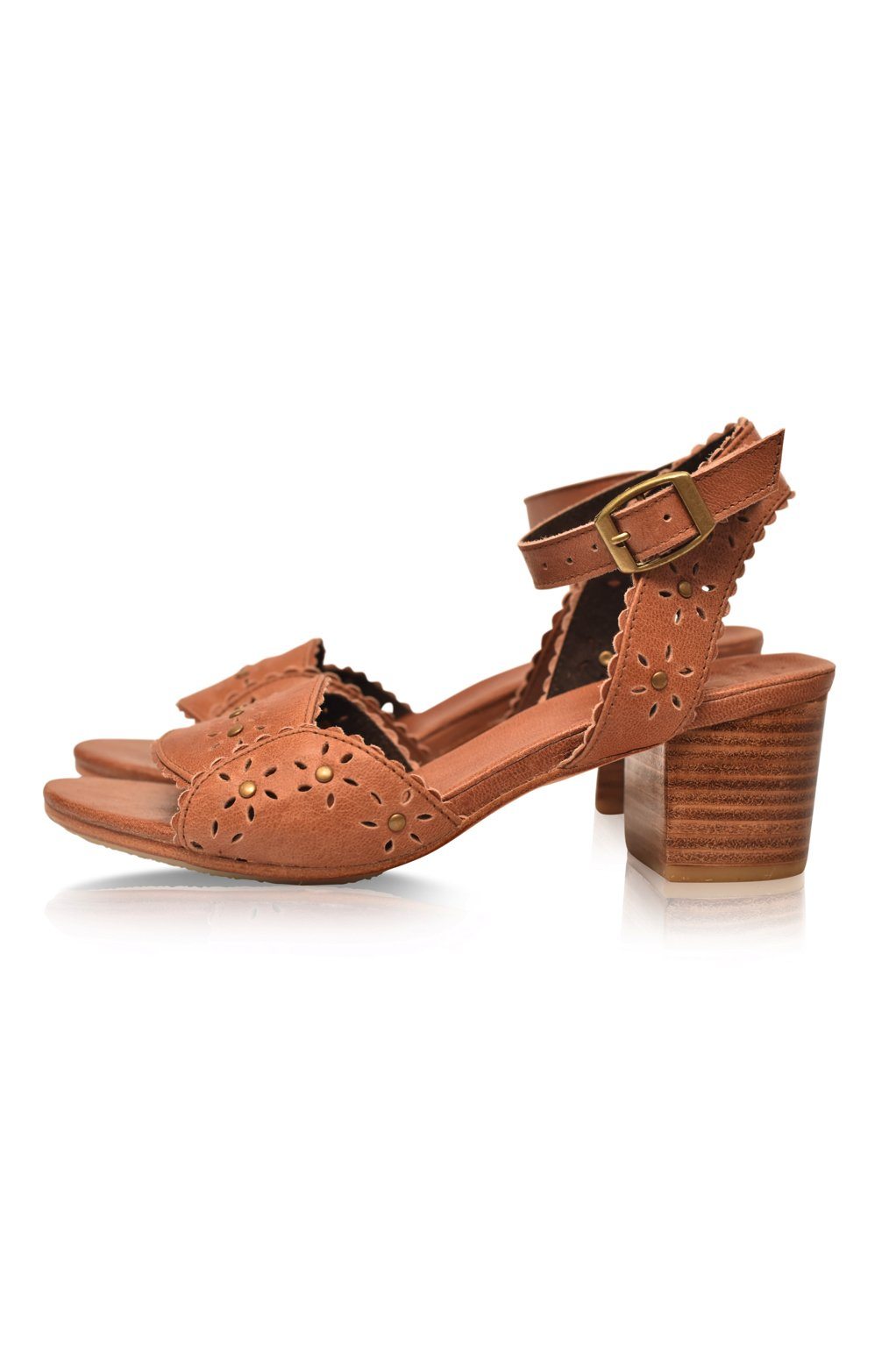 Paloma Leather Heel Sandals by Bali ELF