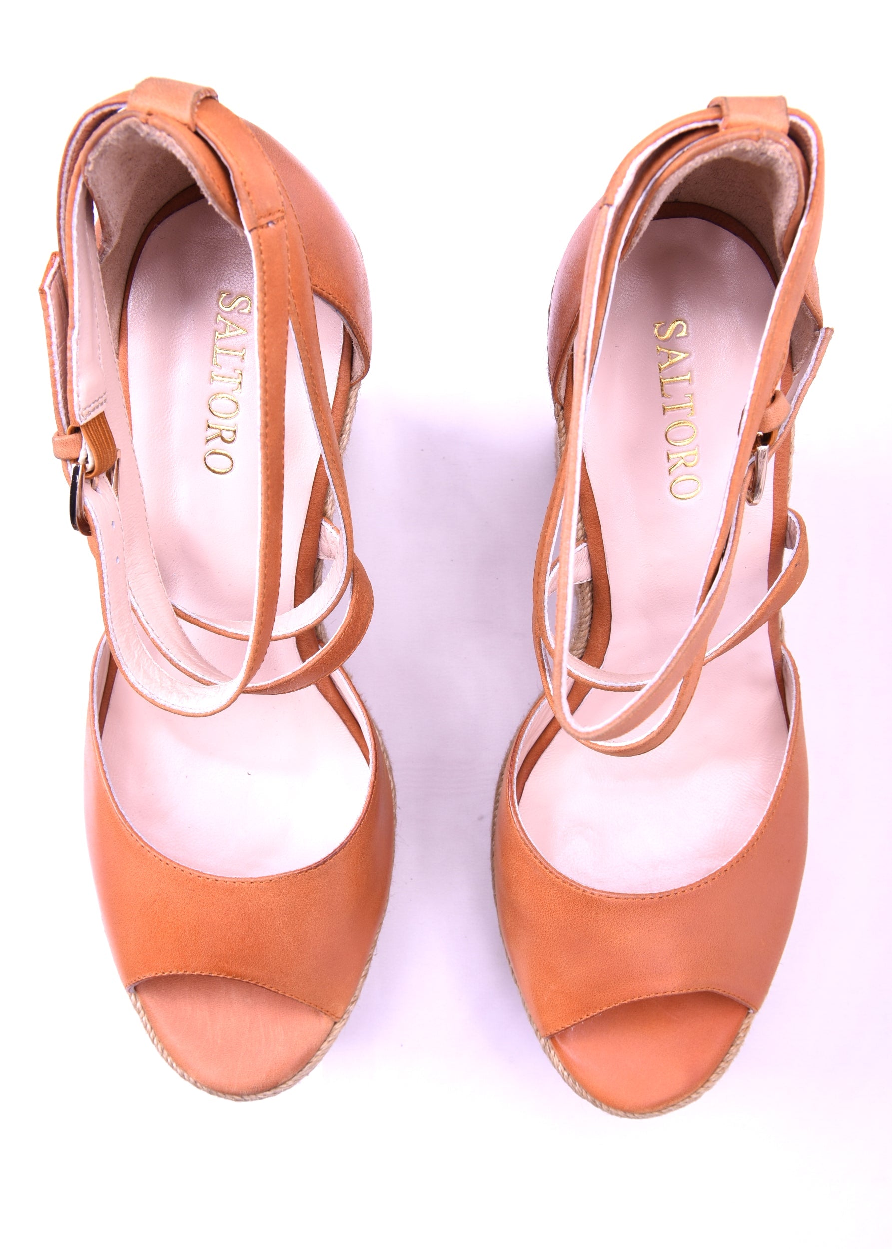 Stella- Brown Wedge Sandals-1