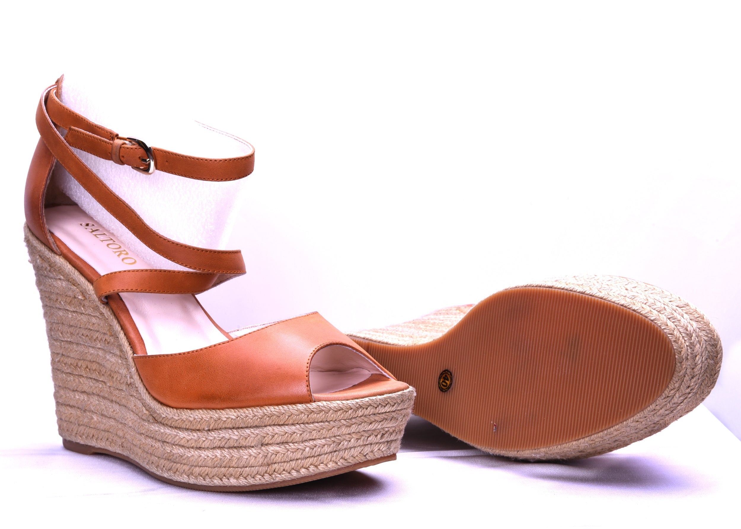 Stella- Brown Wedge Sandals-2