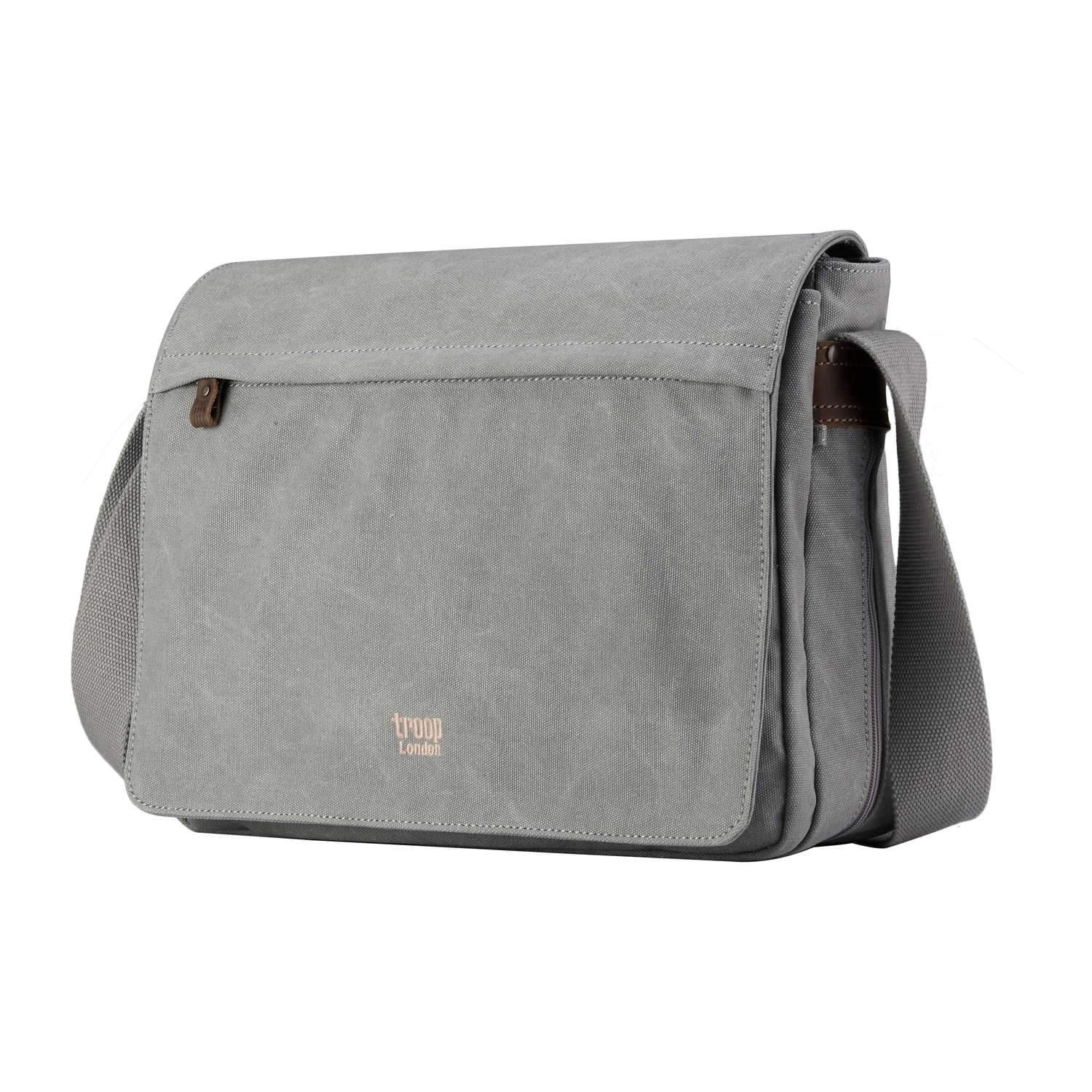 TRP0240 Troop London Classic Canvas Laptop Messenger Bag - 16.5'' Diagonally-20