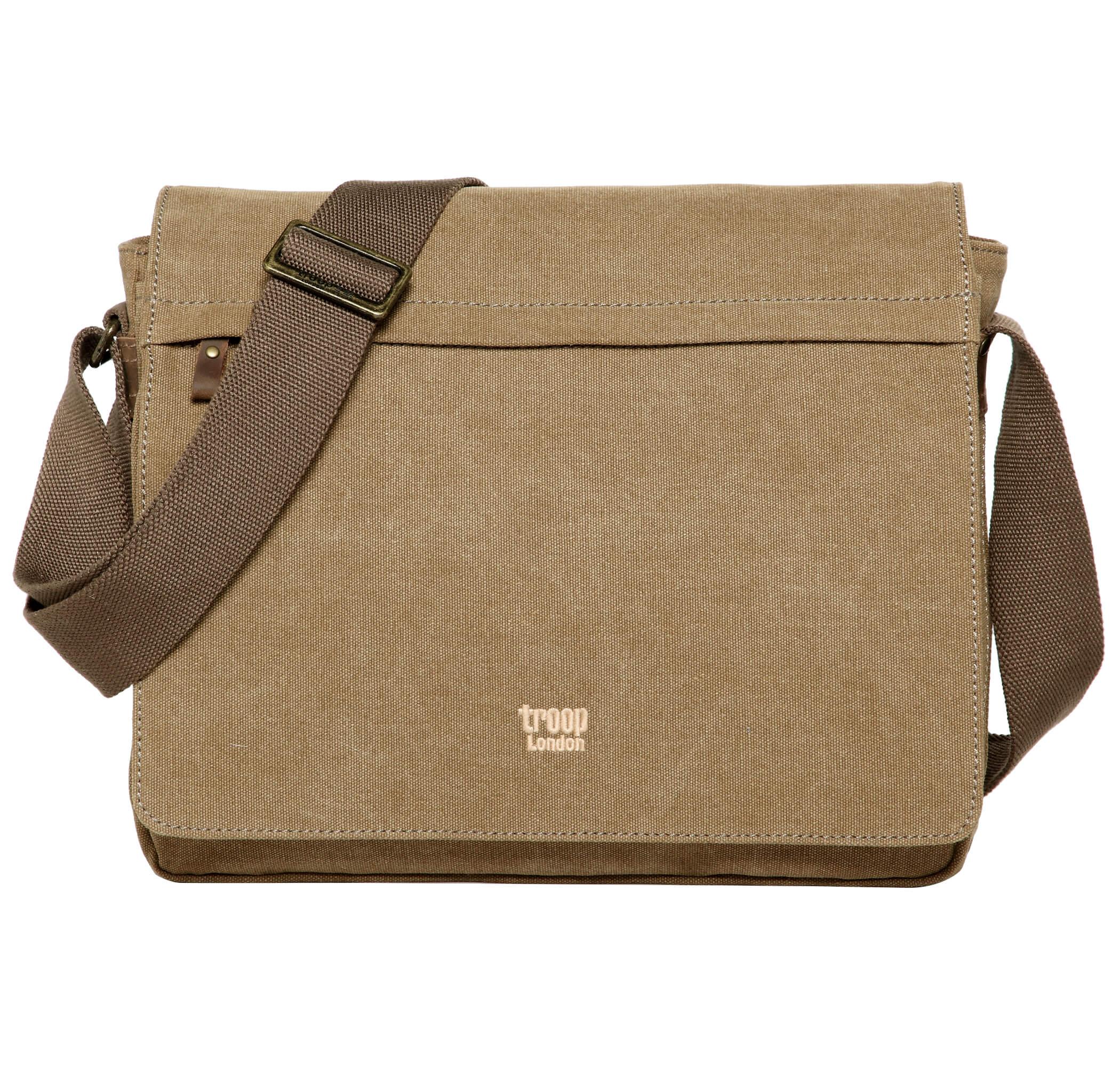 TRP0240 Troop London Classic Canvas Laptop Messenger Bag - 16.5'' Diagonally-14