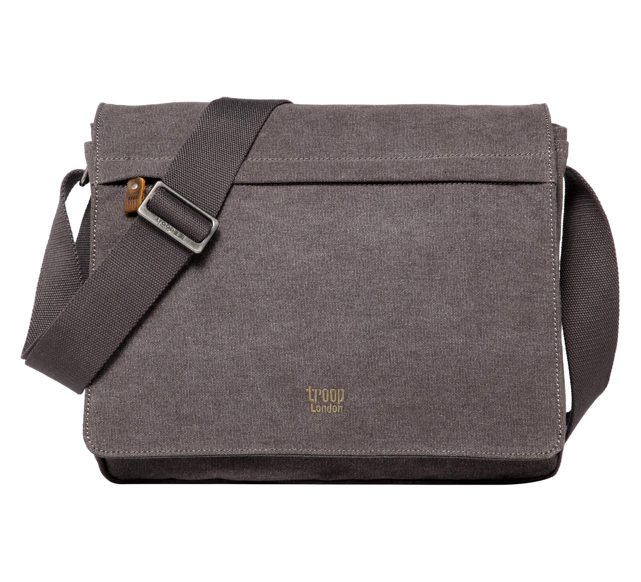 TRP0240 Troop London Classic Canvas Laptop Messenger Bag - 16.5'' Diagonally-6