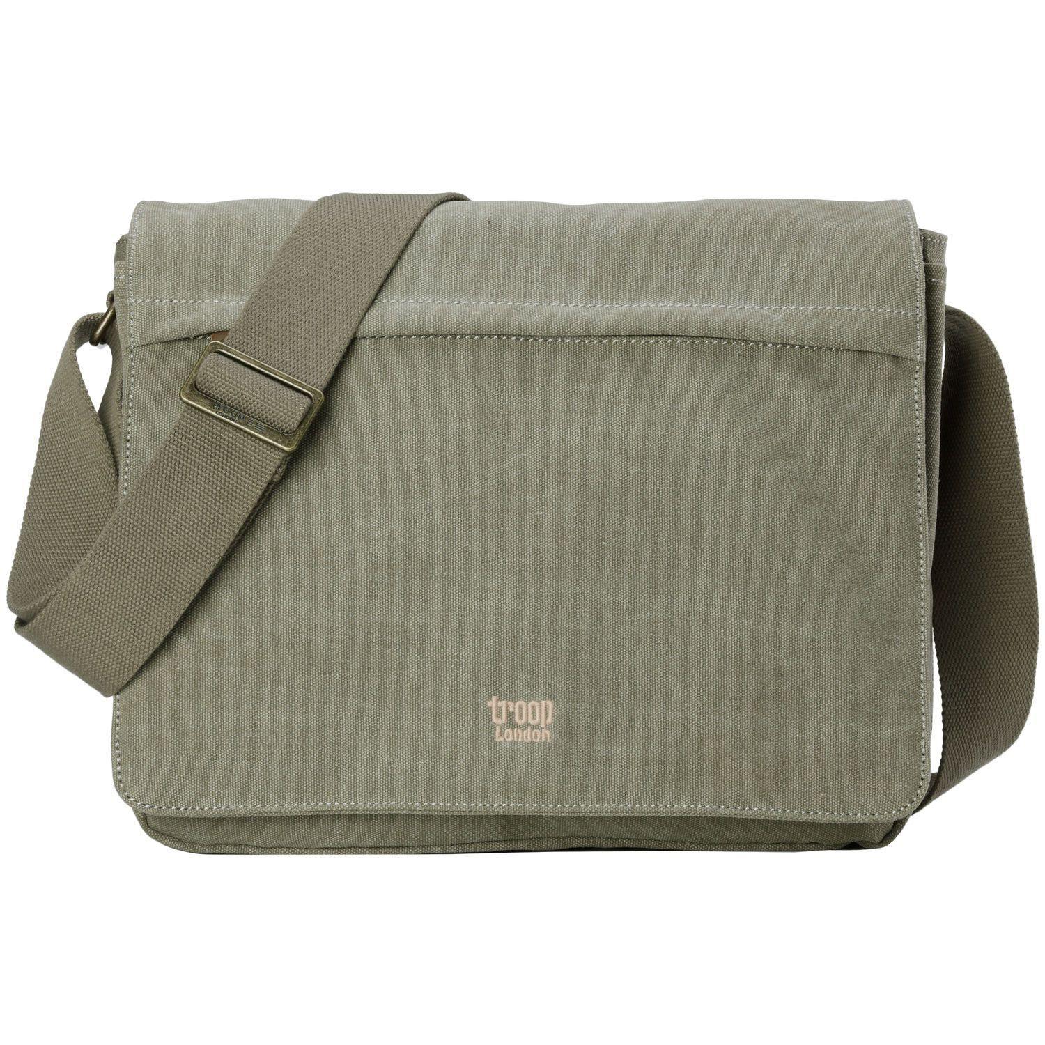 TRP0240 Troop London Classic Canvas Laptop Messenger Bag - 16.5'' Diagonally-11