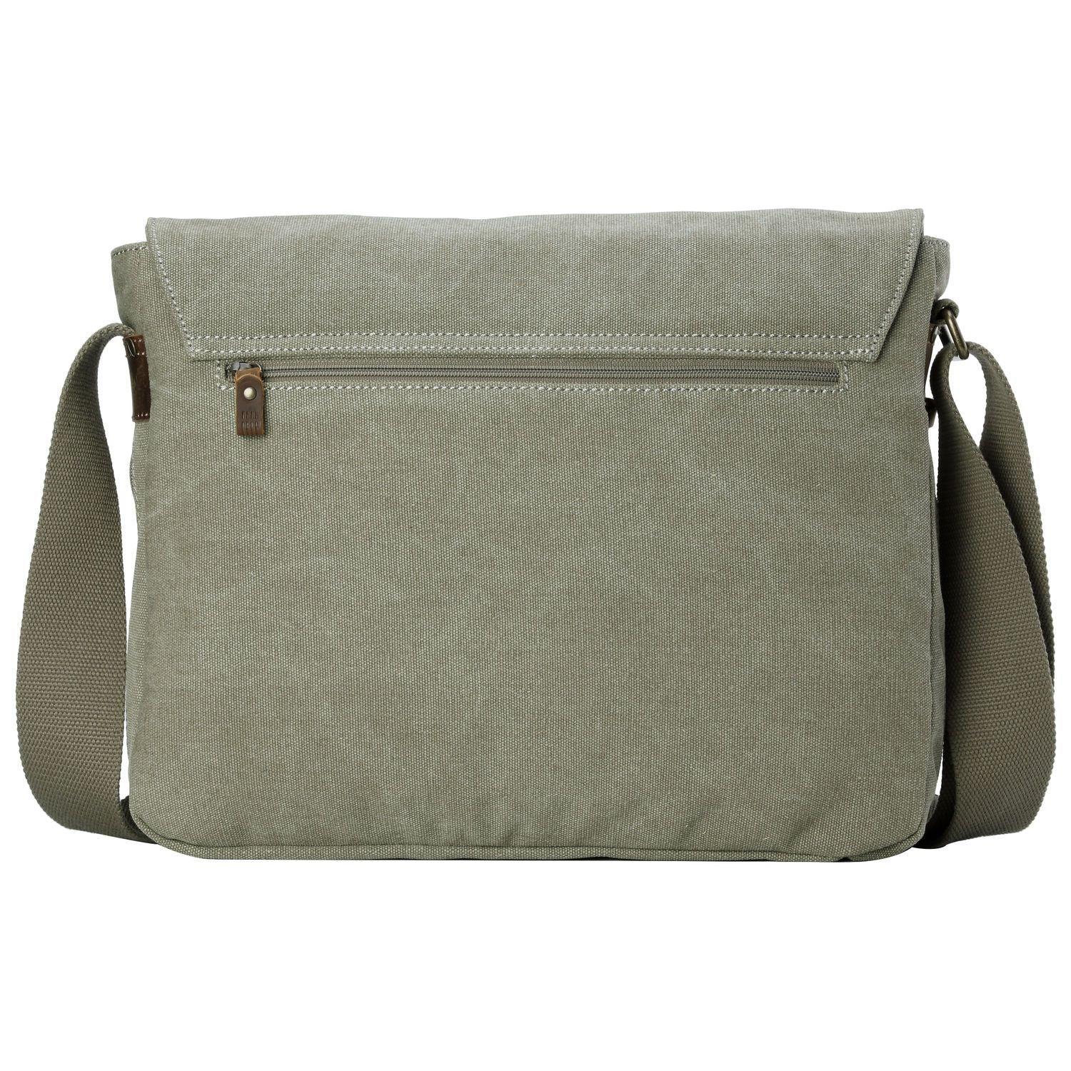 TRP0240 Troop London Classic Canvas Laptop Messenger Bag - 16.5'' Diagonally-12