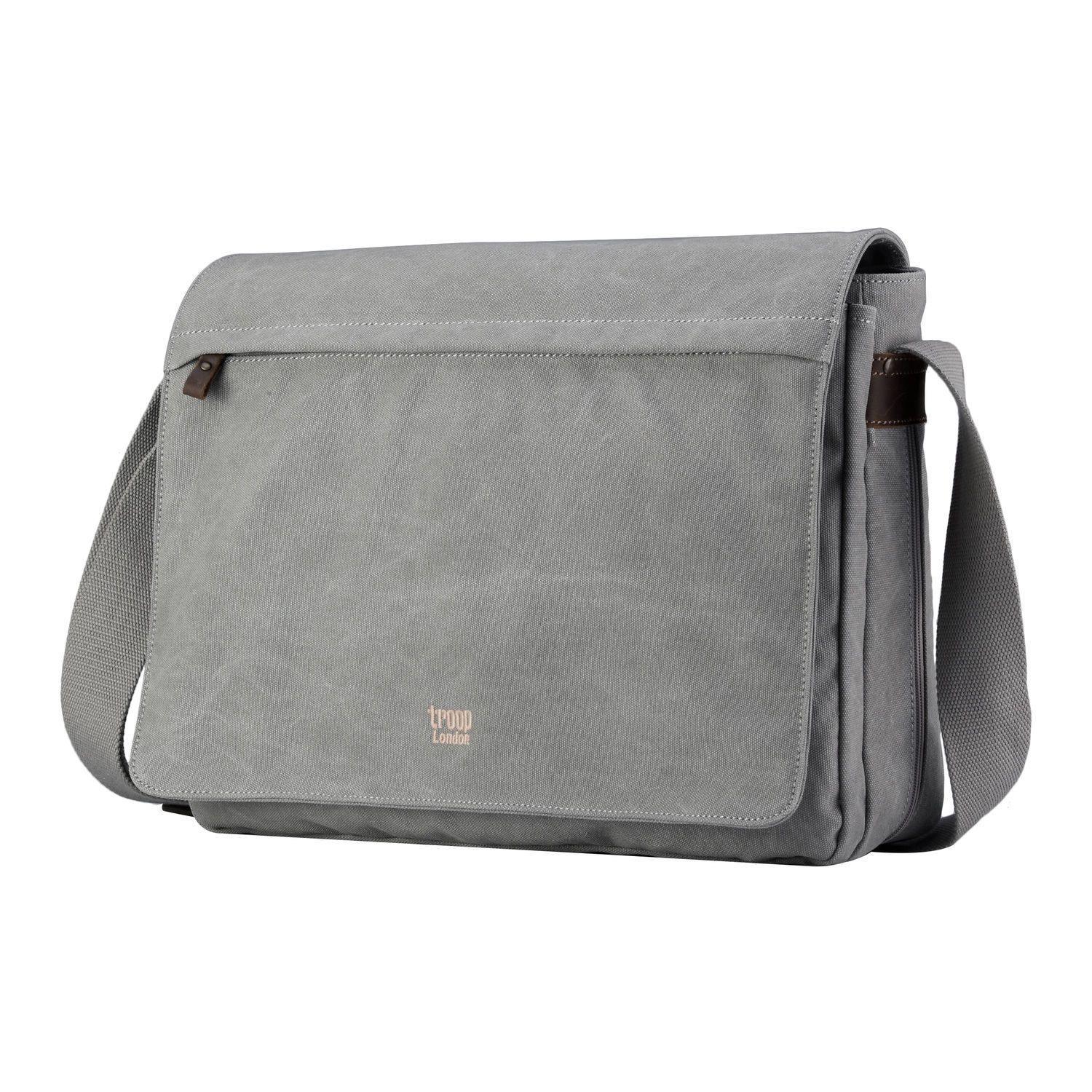 TRP0371 Troop London Classic Canvas Laptop Large Messenger Bag - 18'' Diagonally-8