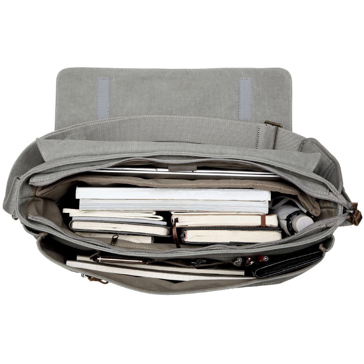 TRP0371 Troop London Classic Canvas Laptop Large Messenger Bag - 18'' Diagonally-11