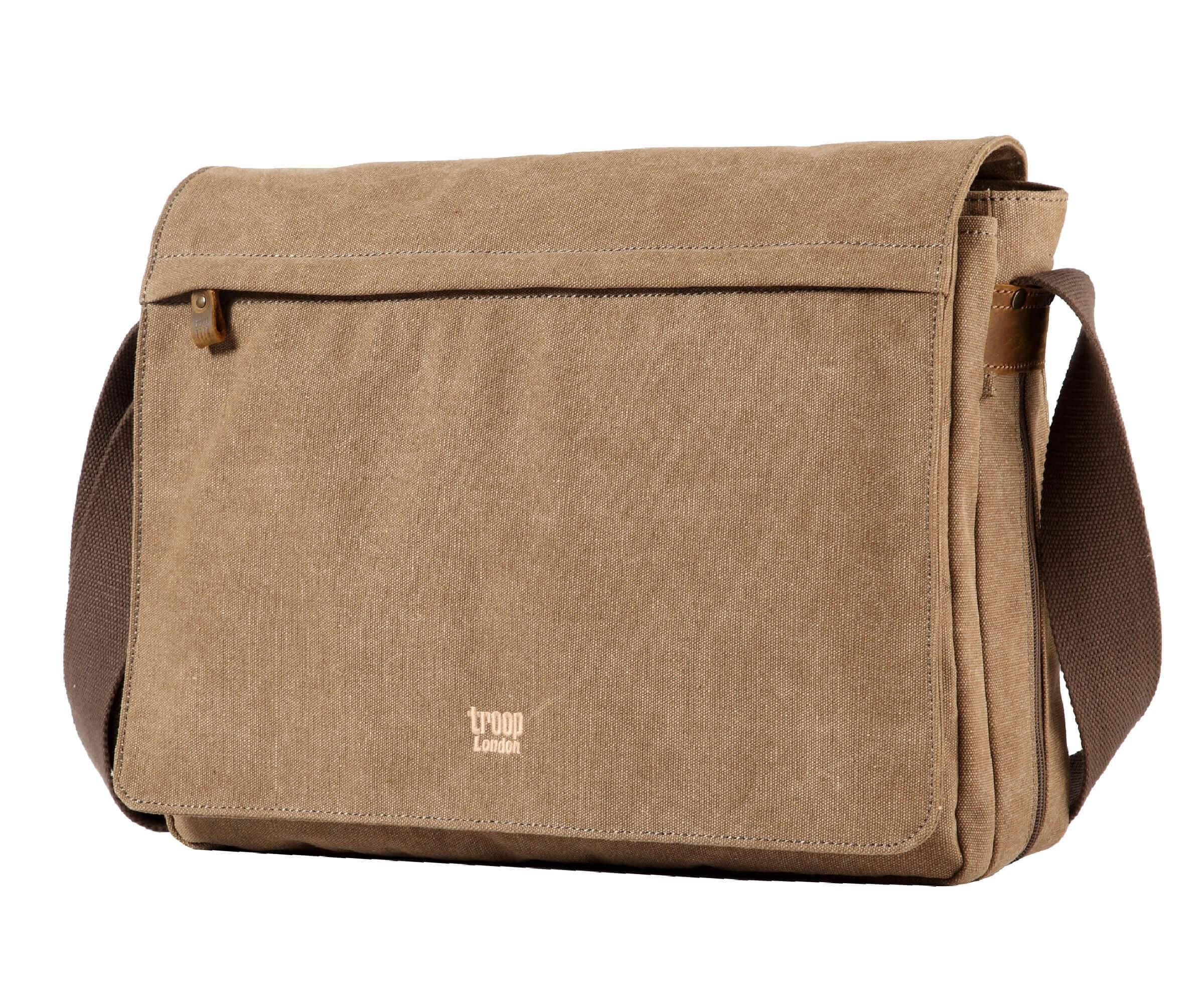 TRP0371 Troop London Classic Canvas Laptop Large Messenger Bag - 18'' Diagonally-23