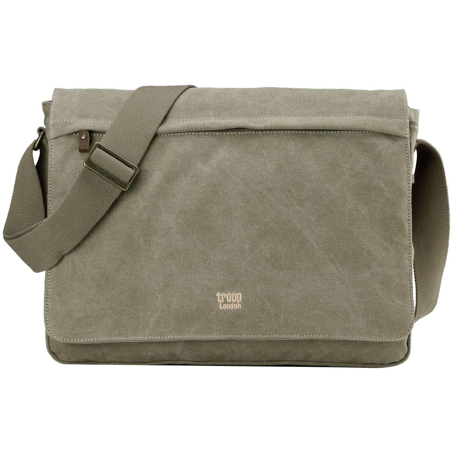 TRP0371 Troop London Classic Canvas Laptop Large Messenger Bag - 18'' Diagonally-12
