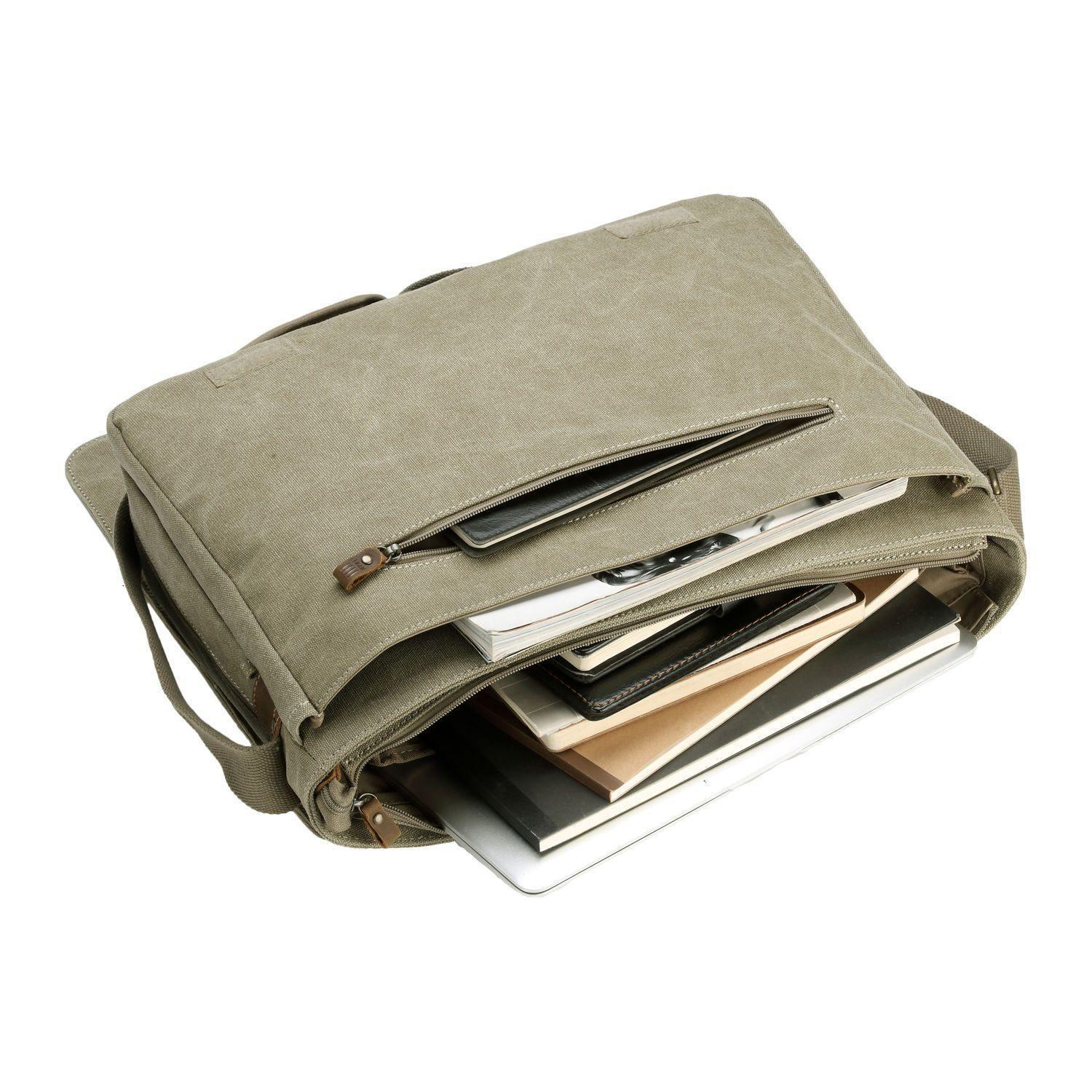 TRP0371 Troop London Classic Canvas Laptop Large Messenger Bag - 18'' Diagonally-16