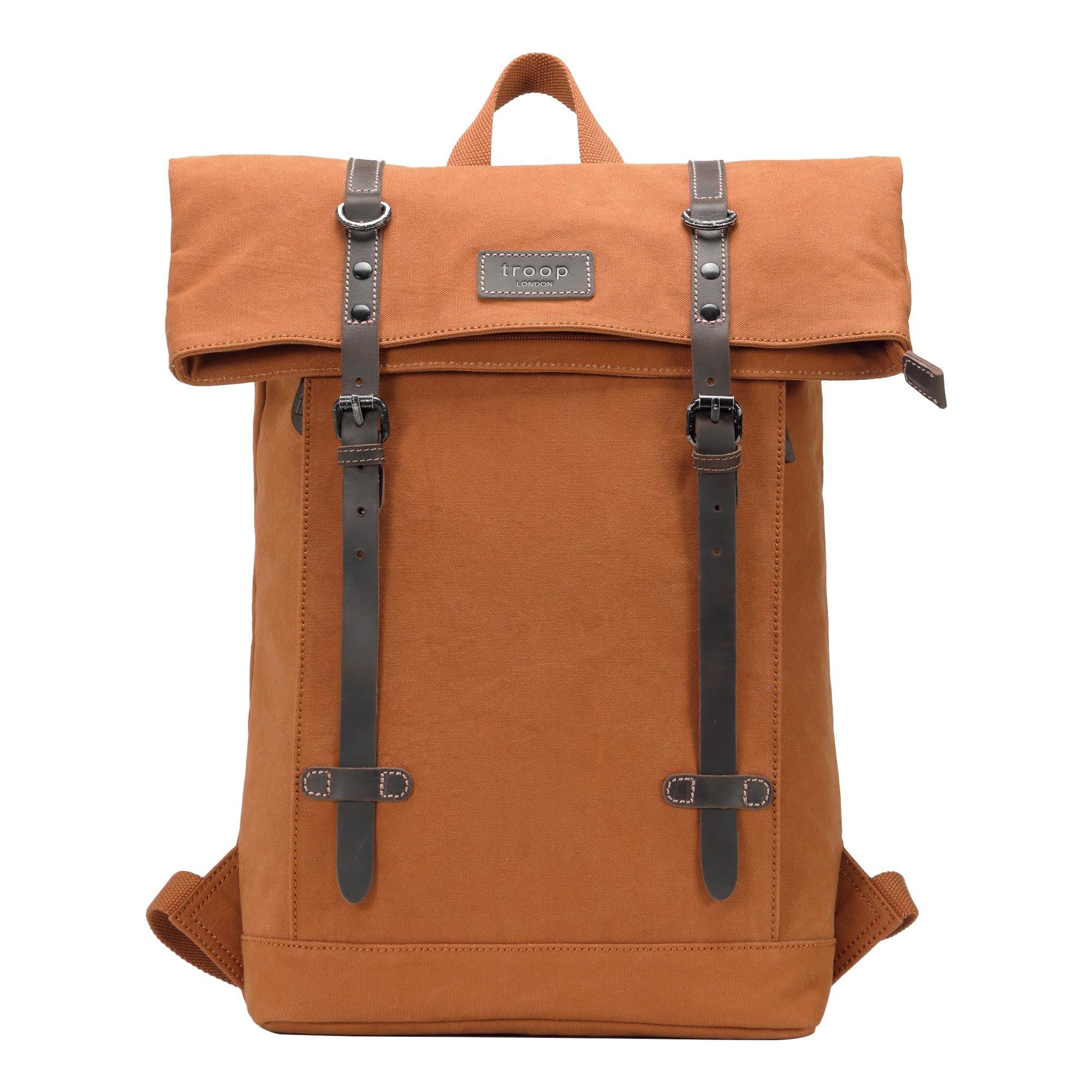 TRP0425 Troop London Heritage Canvas 15" Laptop Backpack, Smart Casual Daypack with Foldable Top-39