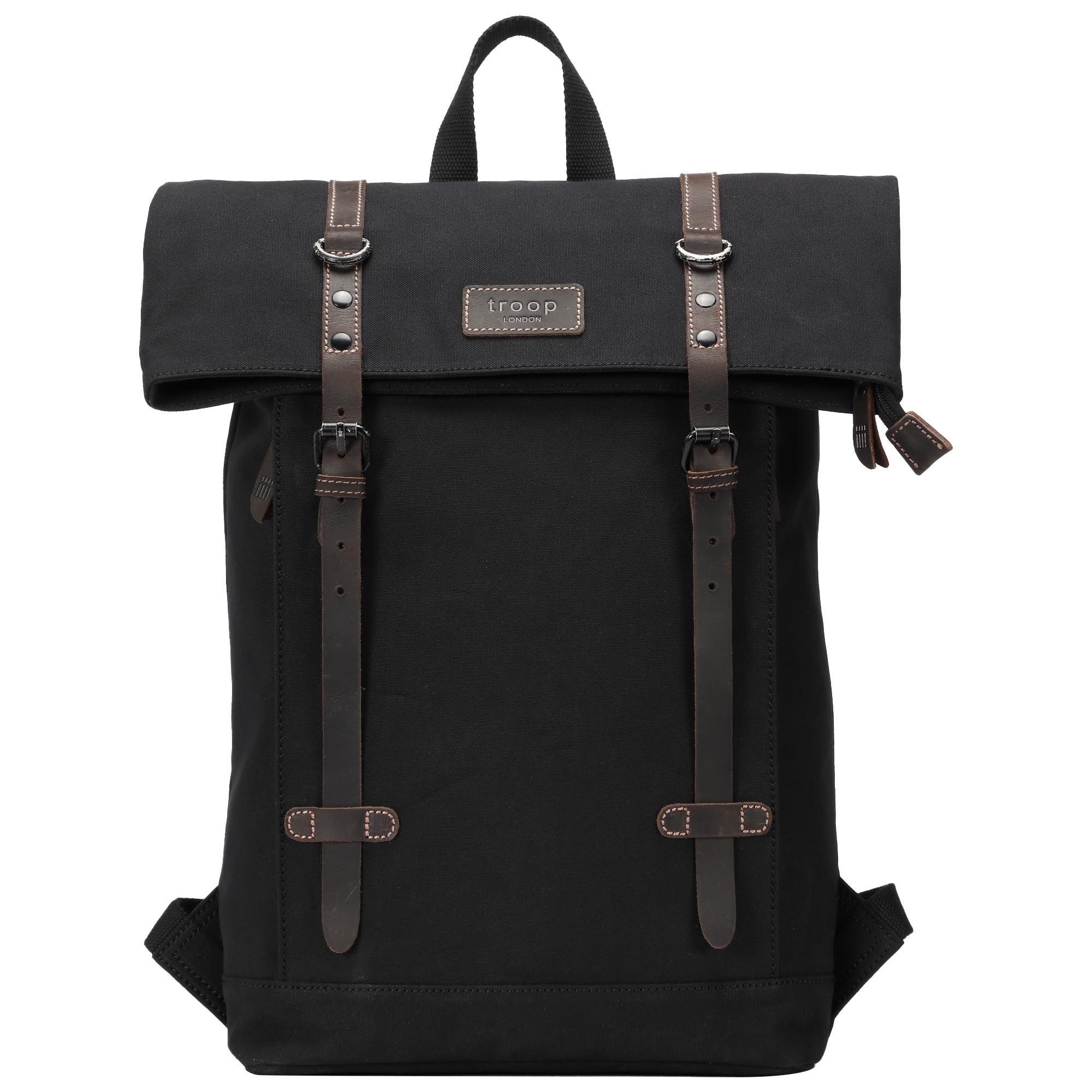 TRP0425 Troop London Heritage Canvas 15" Laptop Backpack, Smart Casual Daypack with Foldable Top-34