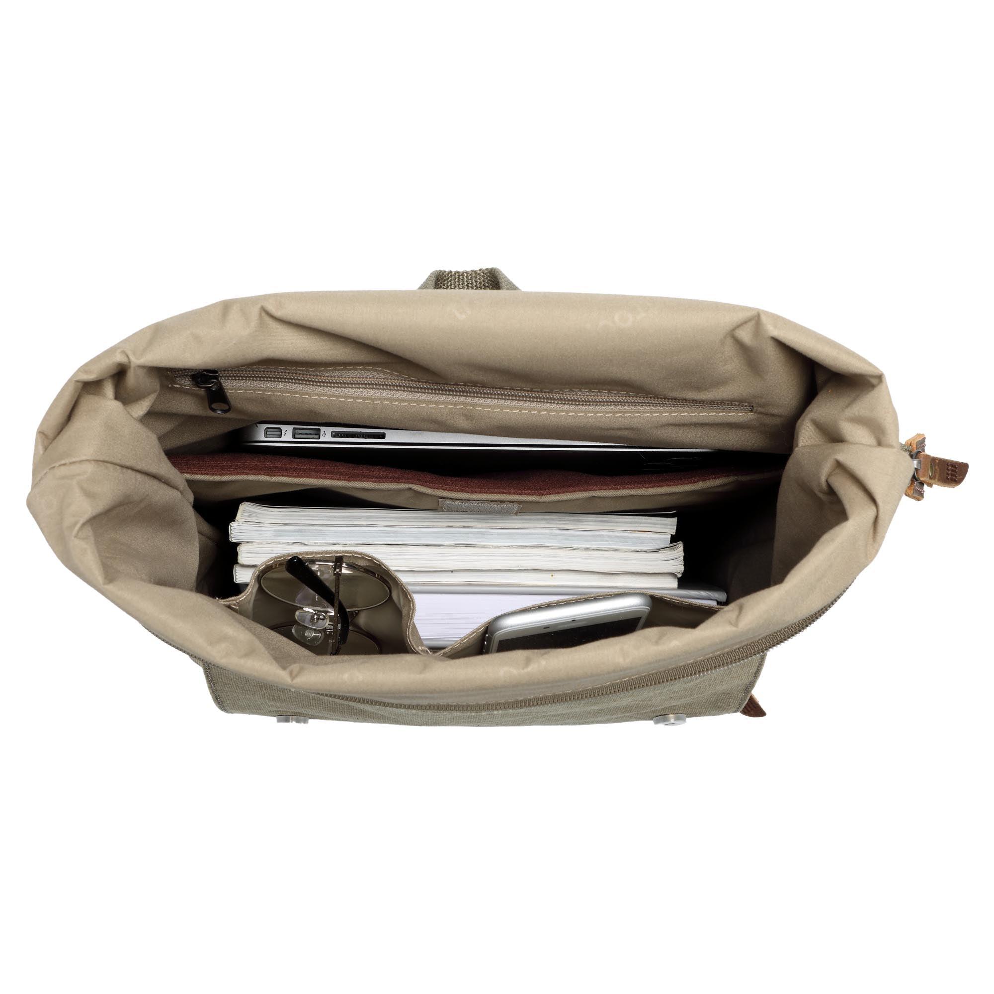 TRP0425 Troop London Heritage Canvas 15" Laptop Backpack, Smart Casual Daypack with Foldable Top-48