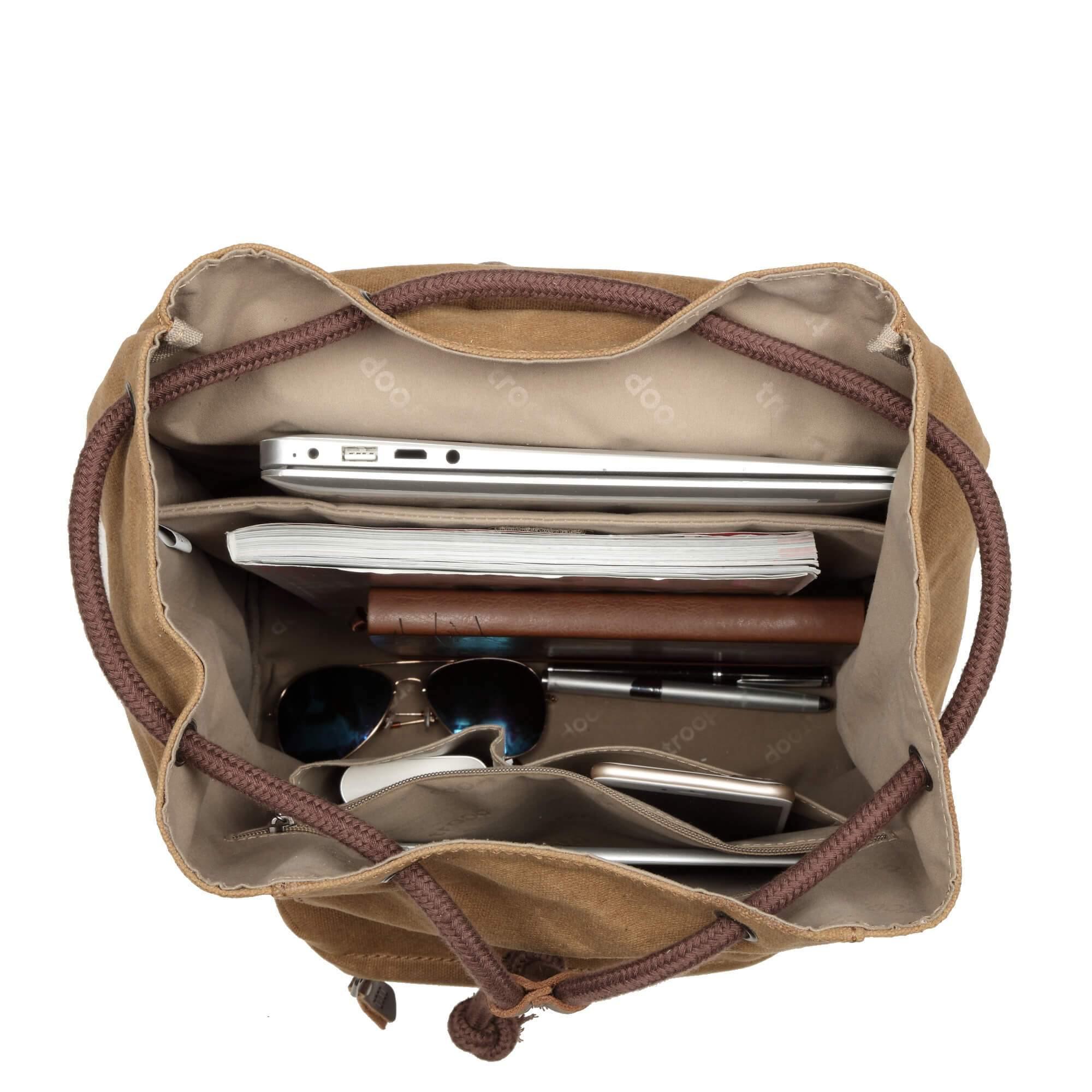 TRP0442 Troop London Heritage Canvas Laptop Backpack, Smart Casual Daypack, Tablet Friendly Backpack-5