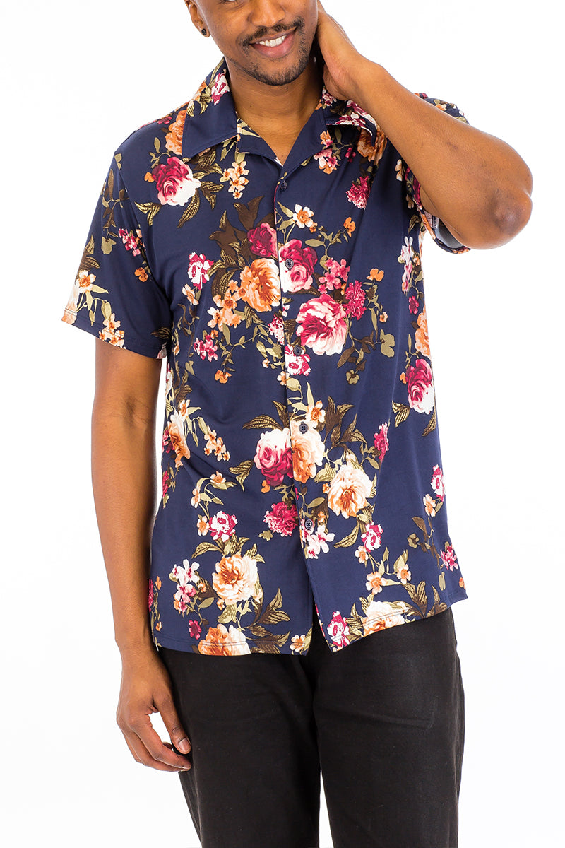 Riviera Floral Button Up-0