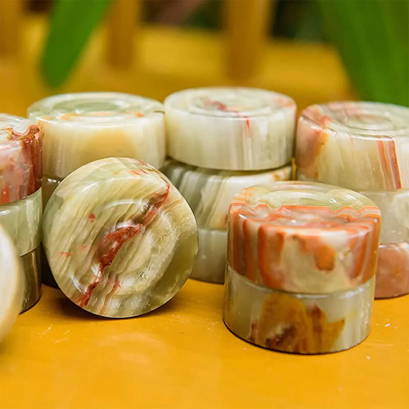 White and Green Onyx Marble Checkers Pieces Set For 15 Inches Checkers Game-3