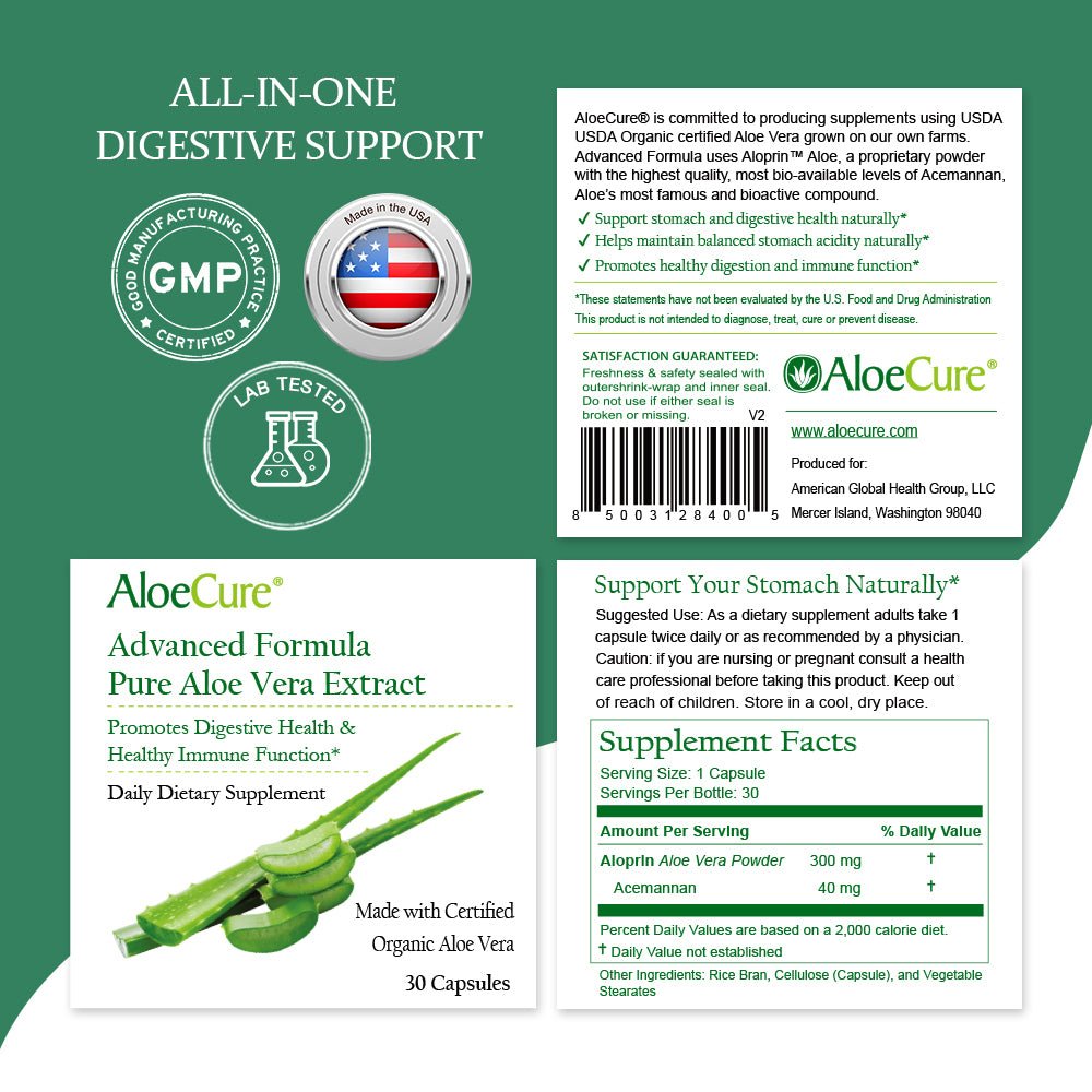 AloeCure Advanced Formula Capsules - 30ct Travel Size - AloeCure