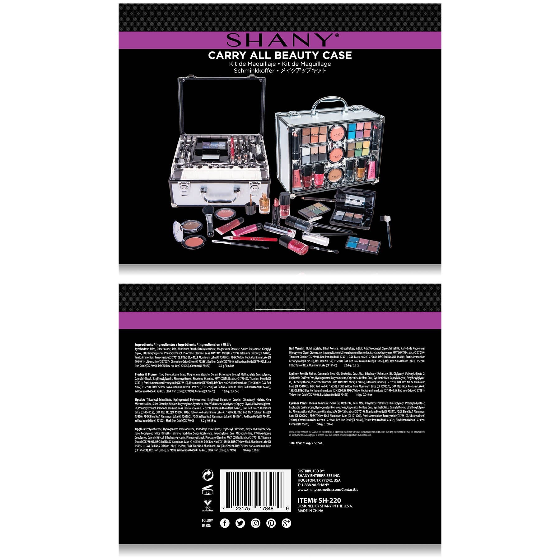 Carry All Trunk Makeup Set - Silver-4