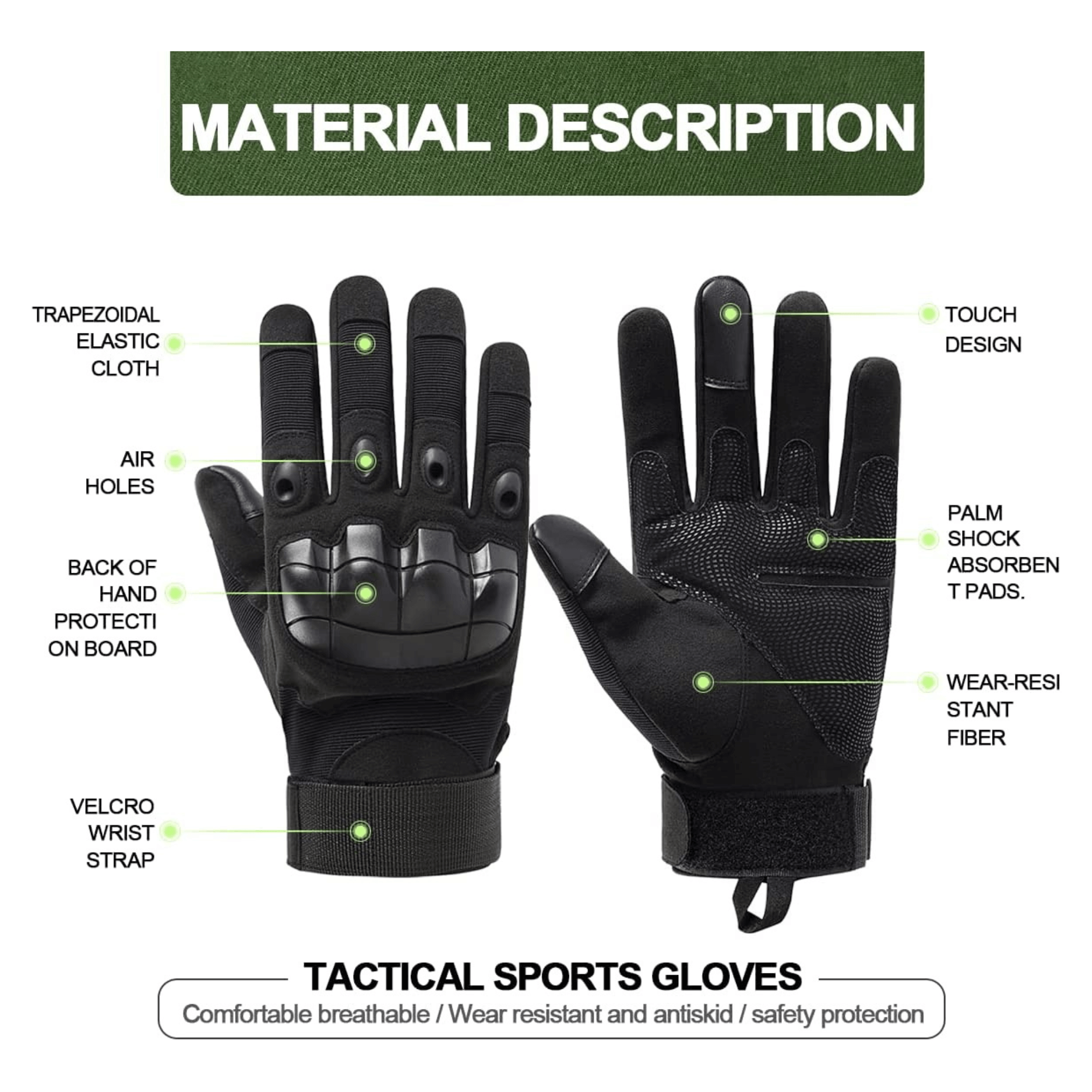 Tactical Military Airsoft Gloves for Outdoor Sports, Paintball, and Motorcycling with Touchscreen Fingertip Capability-7