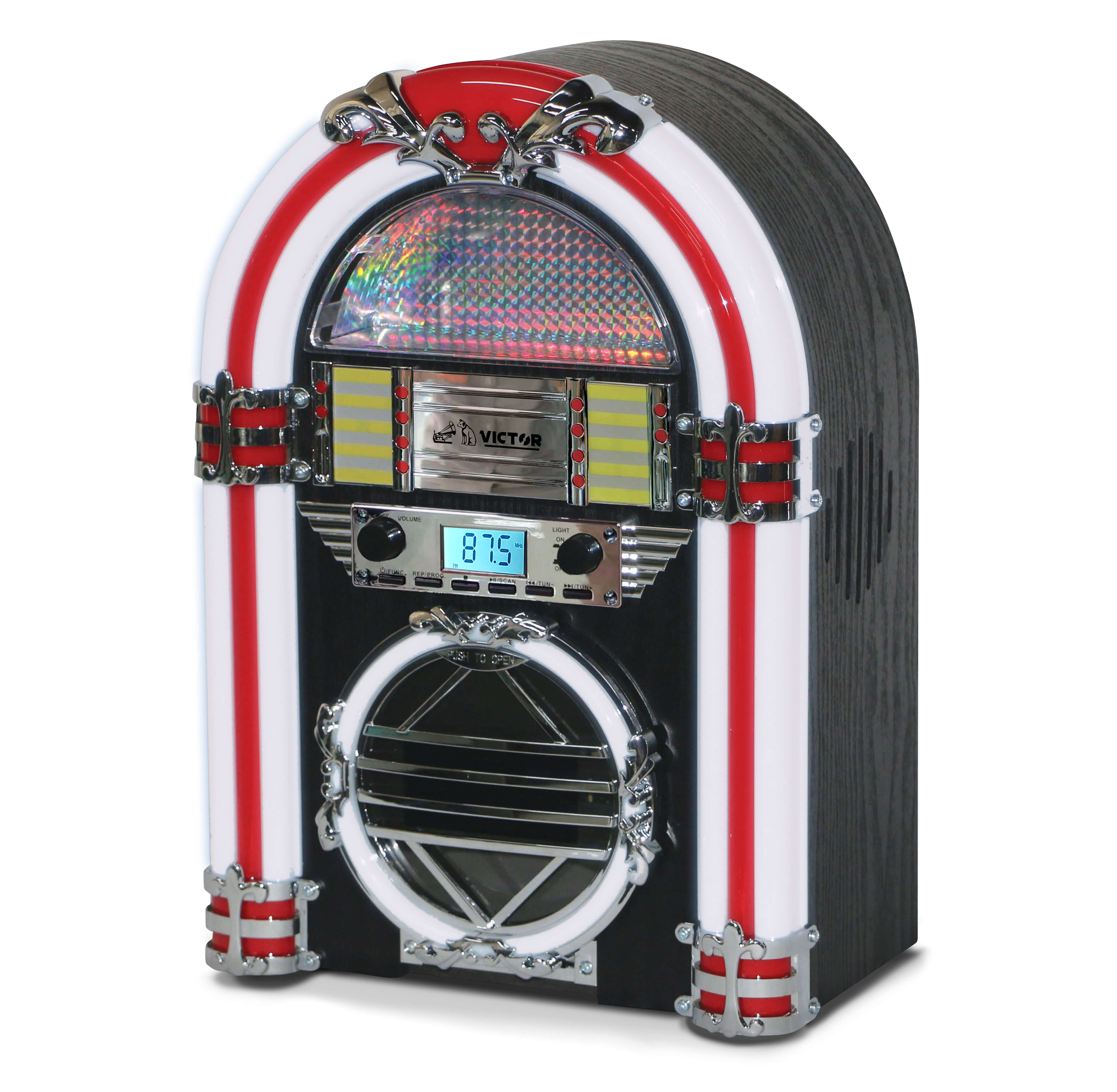 Victor Broadway Desktop Bluetooth Jukebox with CD Player & Color Changing LED Lighting by Jupiter Gear Home