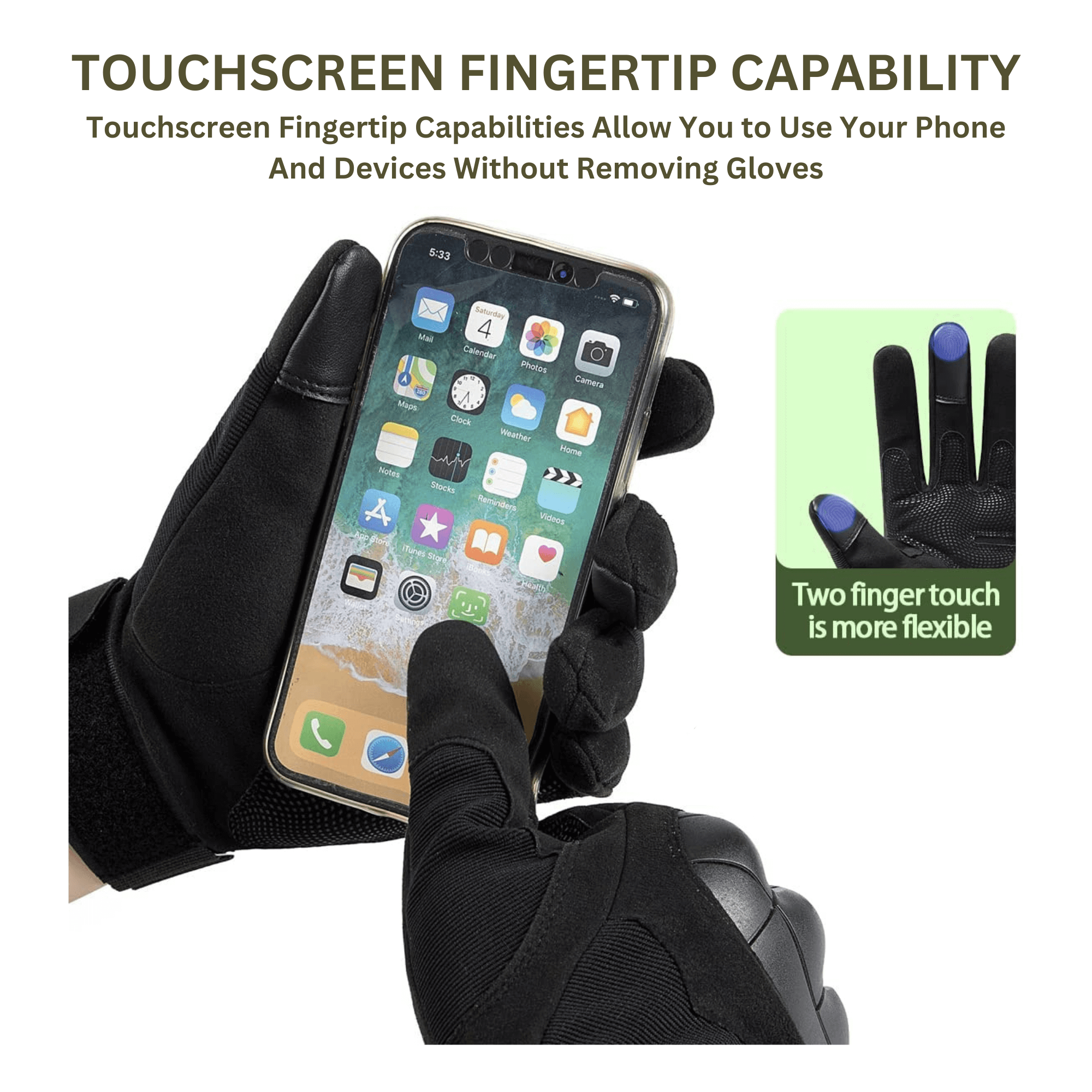 Tactical Military Airsoft Gloves for Outdoor Sports, Paintball, and Motorcycling with Touchscreen Fingertip Capability-6