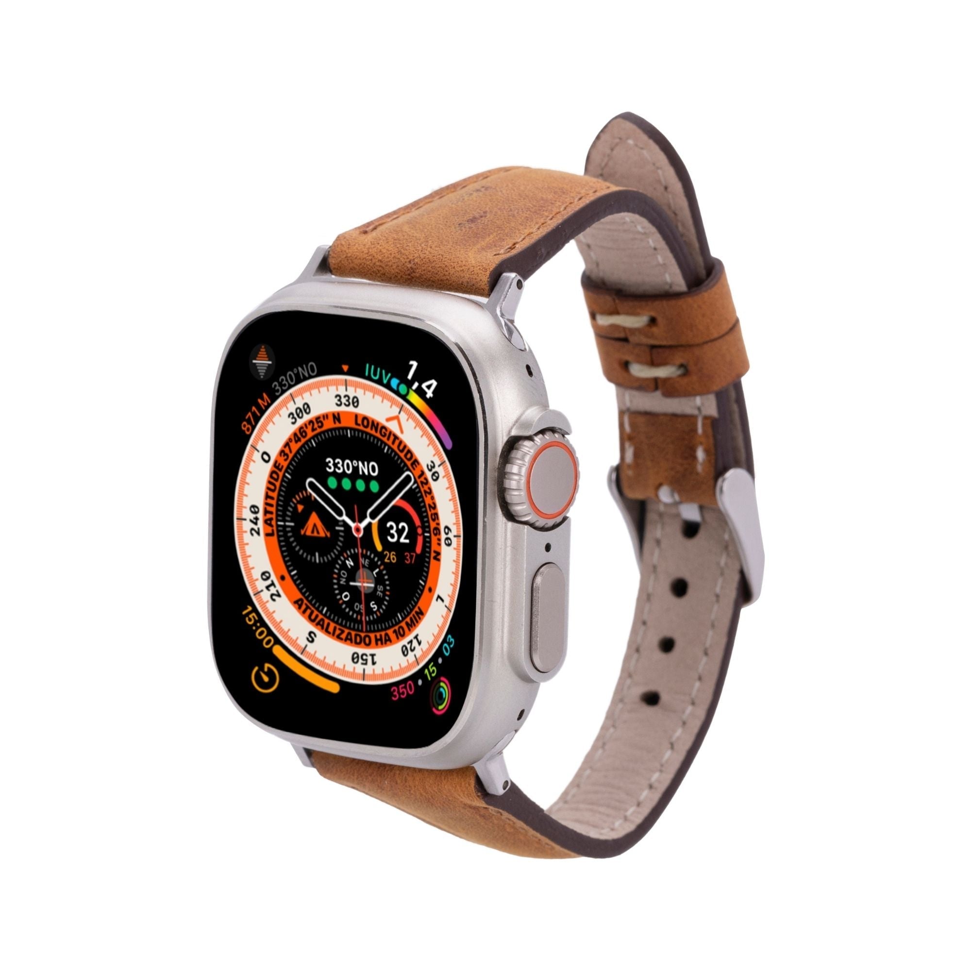 Evansville Slim Leather Bands for Apple Watch 9, Ultra 2 & SE-8