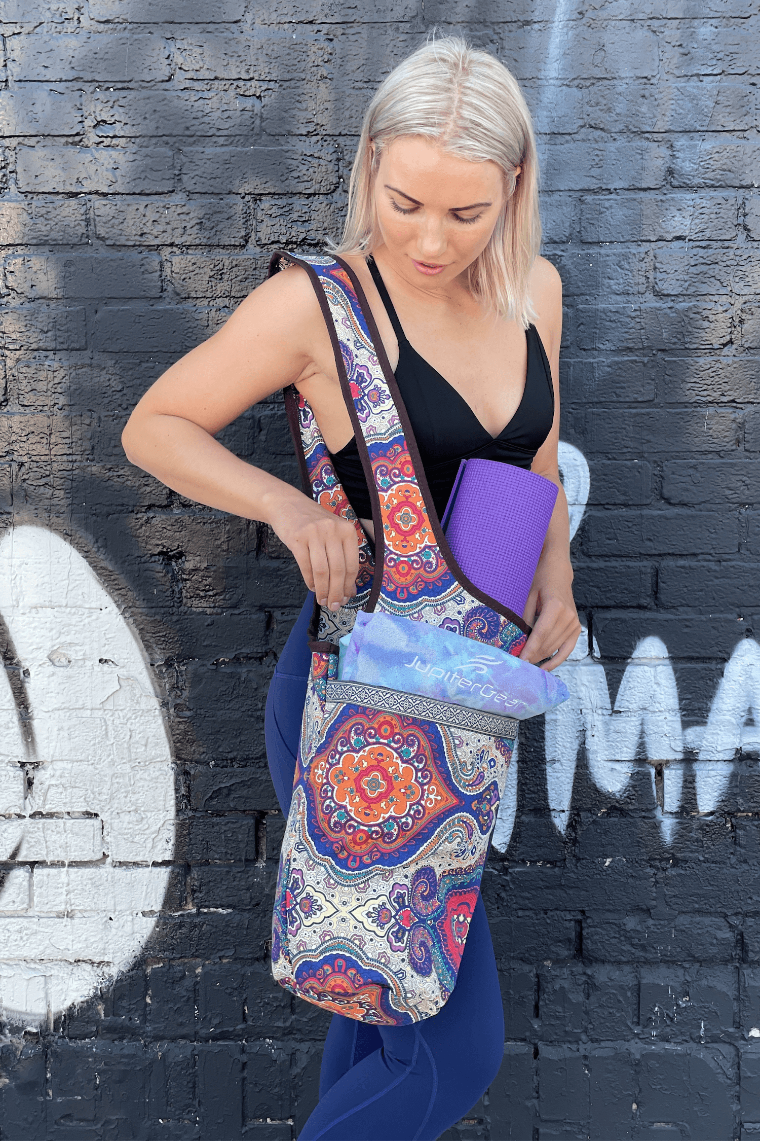 Yoga Mat Carrying Tote Bag with Large Pockets-23