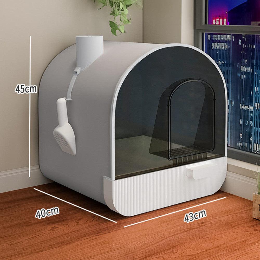 Ultimate Odor-Free Enclosed Cat Litter Box With Smart Features by Dog Hugs Cat