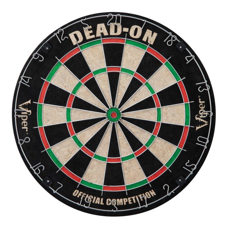 Viper Dead-On Bristle Dartboard, ProScore, Black Mariah Steel Tip Darts, and Laser Line-1