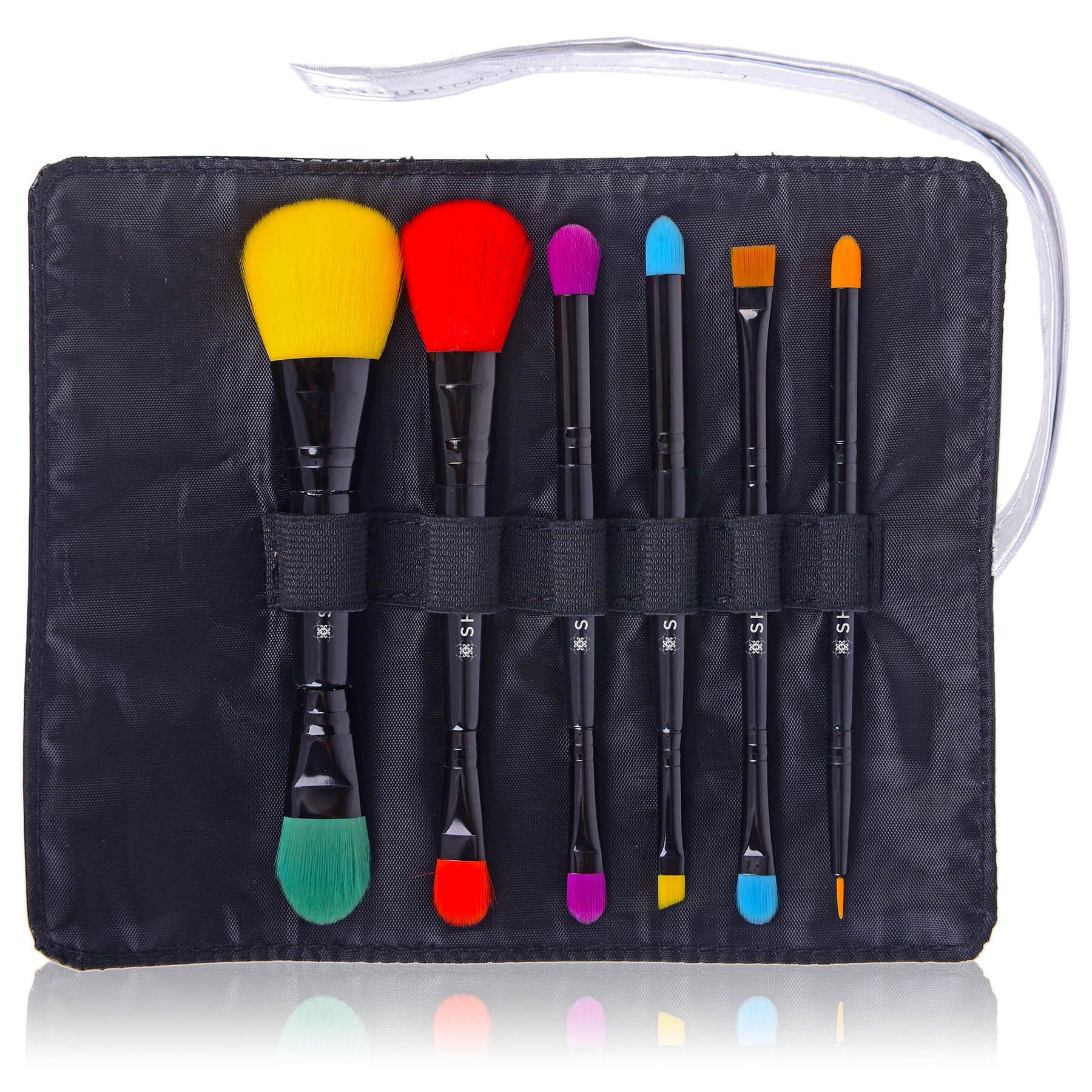 LUNA - 6 PC Double Sided Travel  Makeup Brush Set with Pouch-2