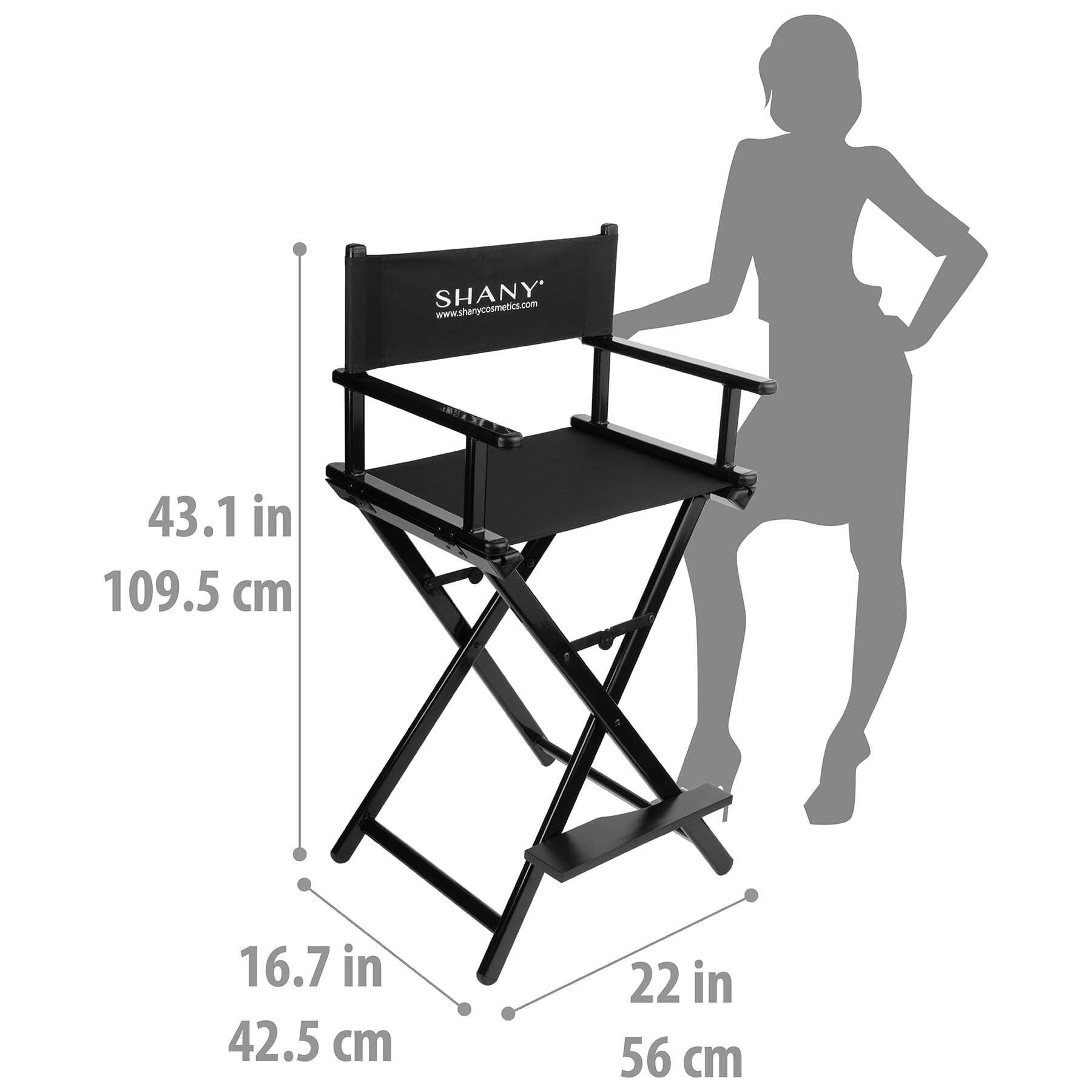 Studio Director Chair - Makeup Artists Chair - Black-3
