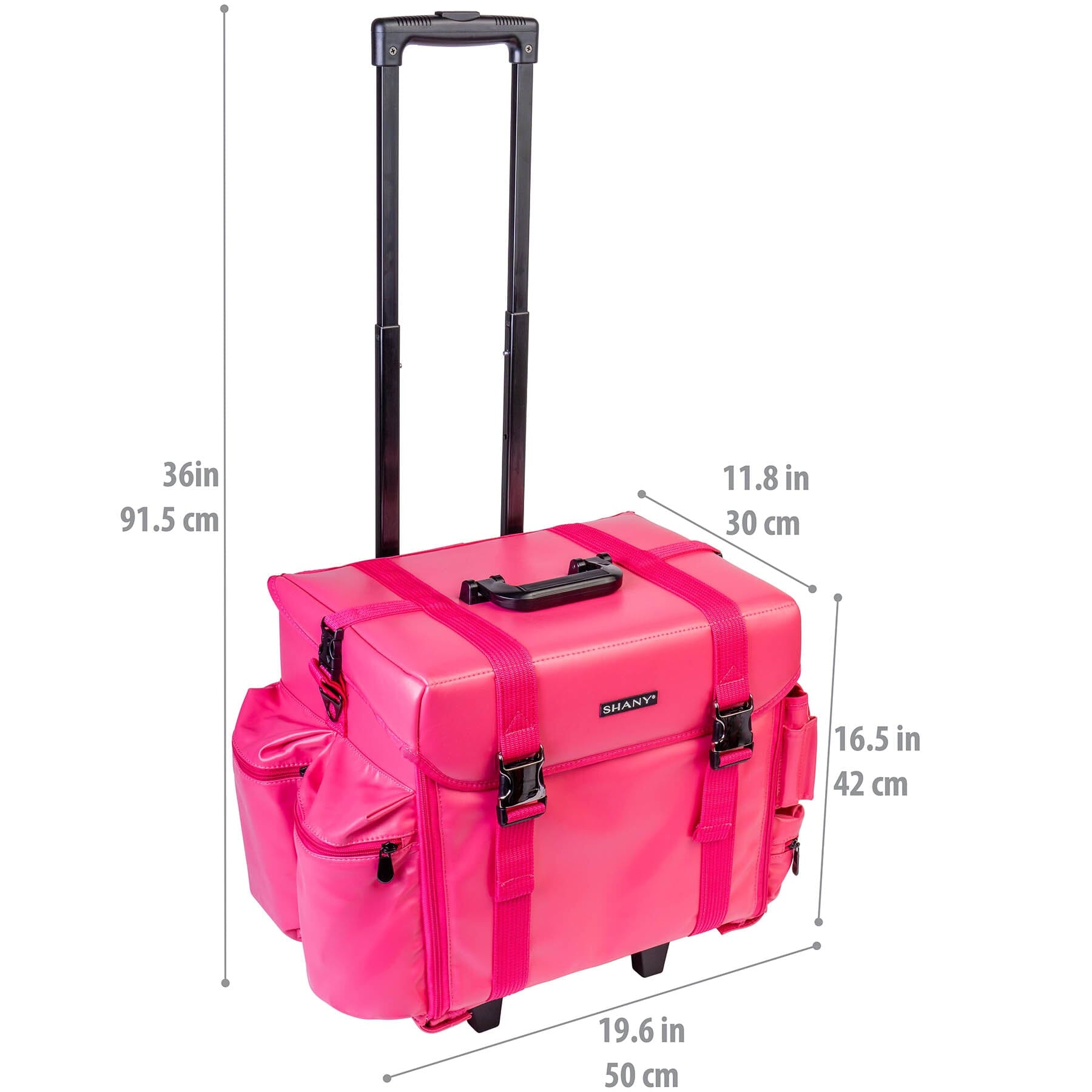 Makeup Artist Soft Rolling Trolley Cosmetic Case with Free Set of Mesh Bag-17