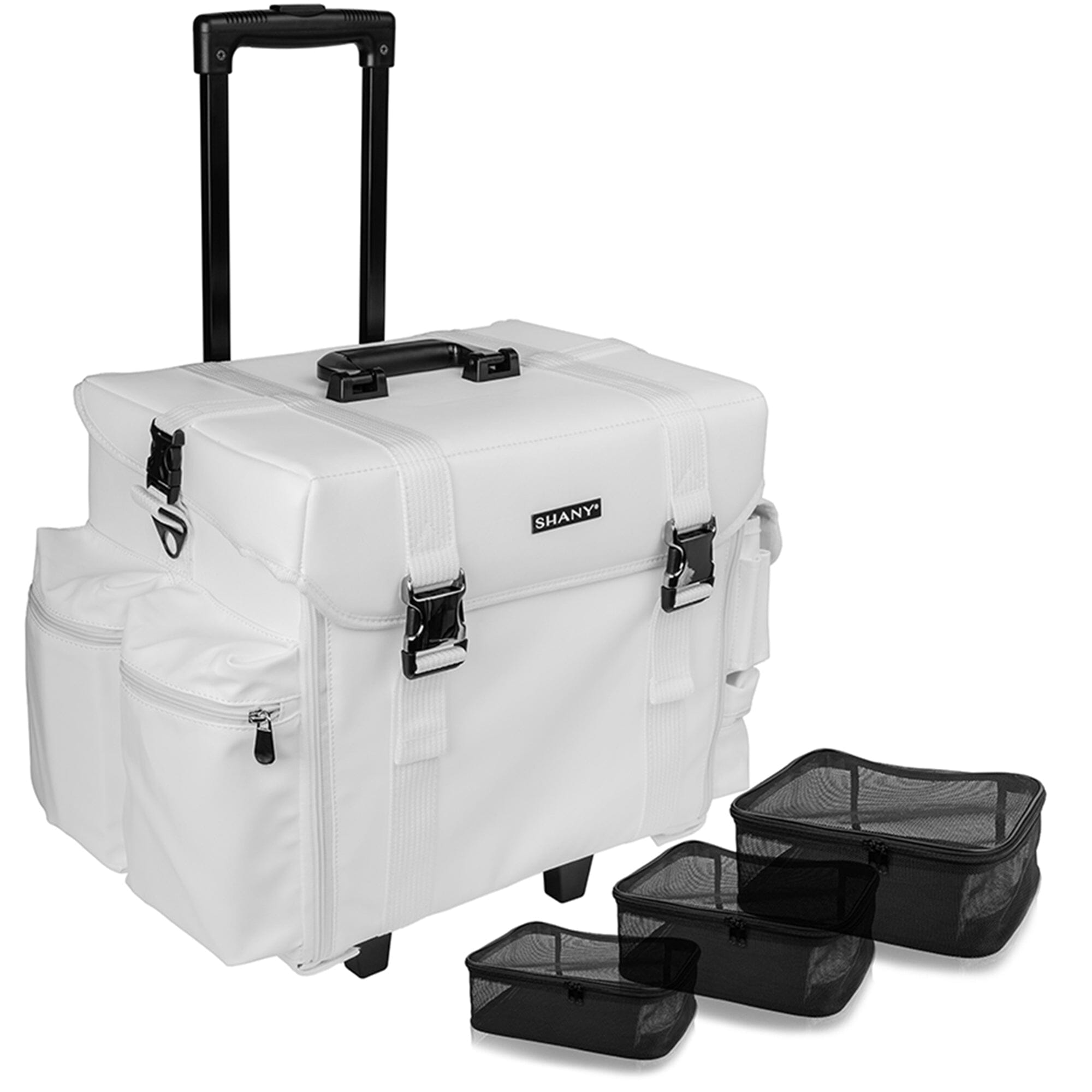 Makeup Artist Soft Rolling Trolley Cosmetic Case with Free Set of Mesh Bag-3
