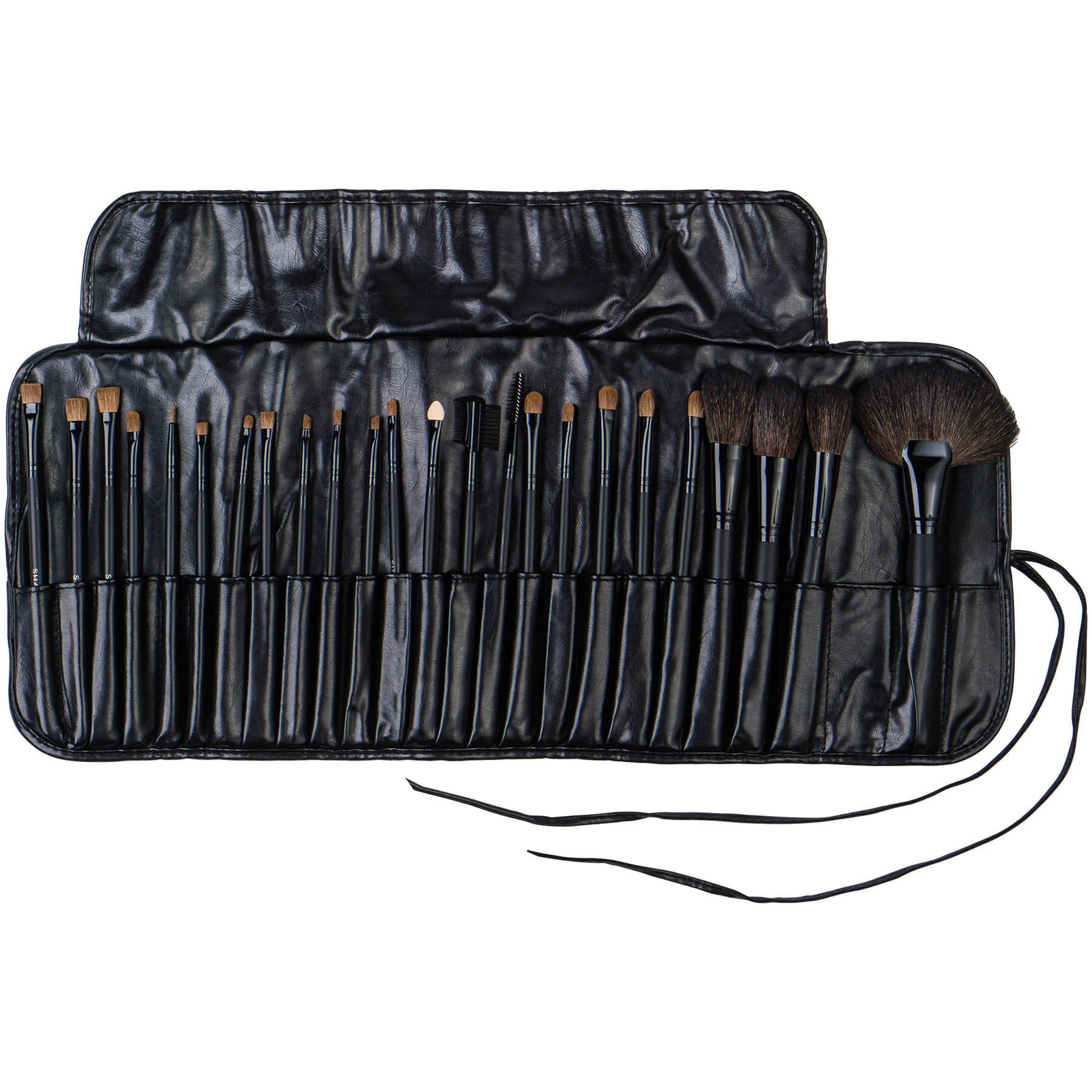 Studio Quality Total Pro Cosmetic Brush Set with Leather Pouch, 24 Count-1