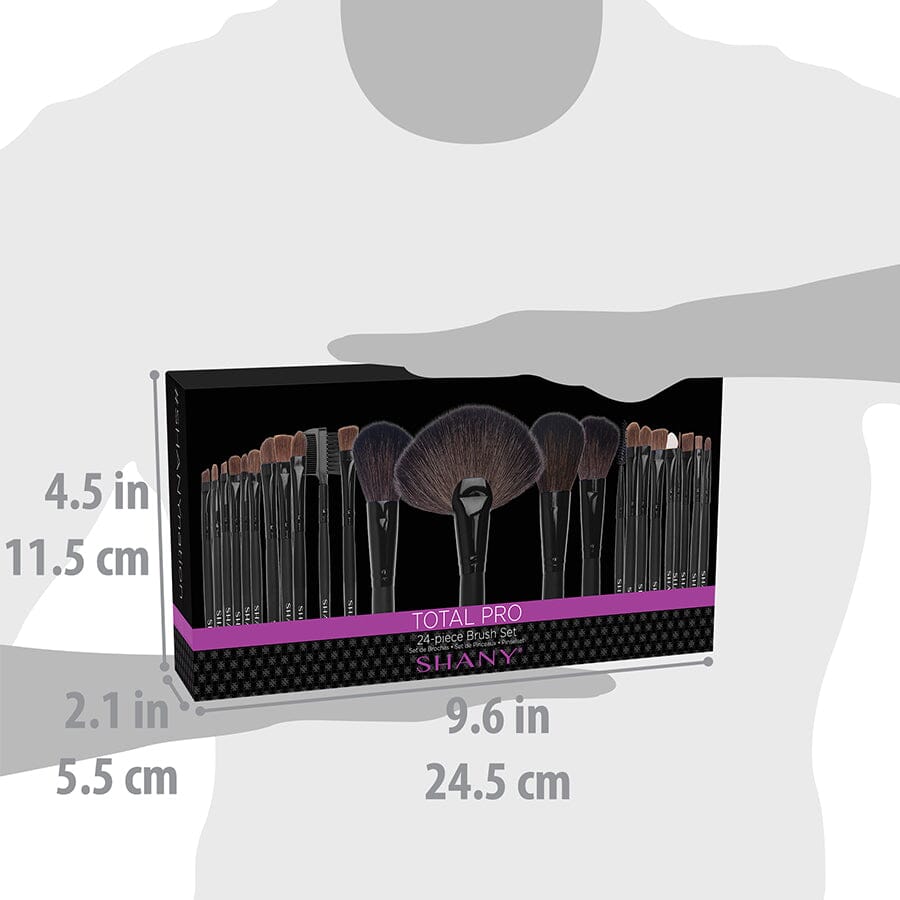 Studio Quality Total Pro Cosmetic Brush Set with Leather Pouch, 24 Count-3