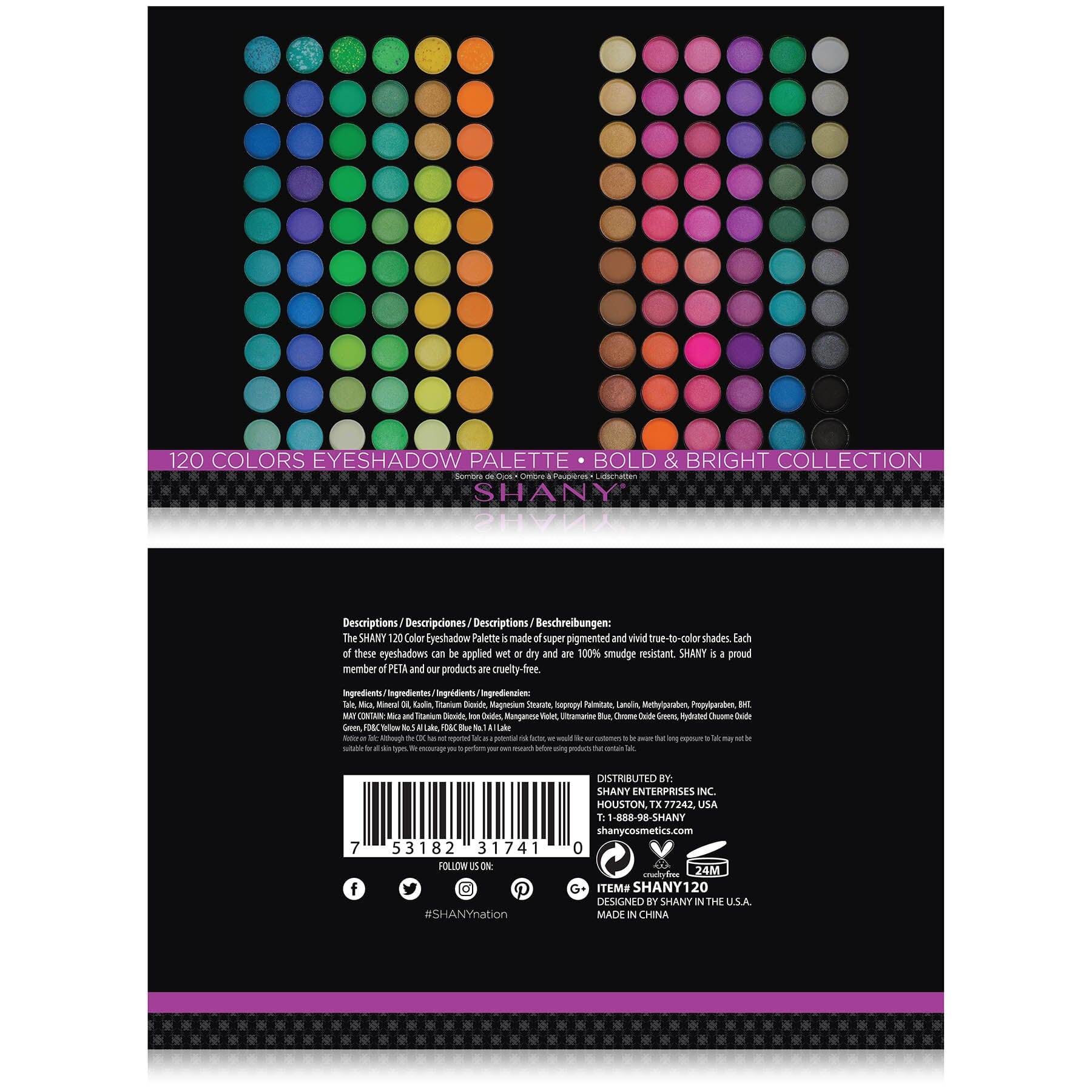 120 Colors Eye shadow Palette, Bold and Bright Collection,  Classic Neon-2