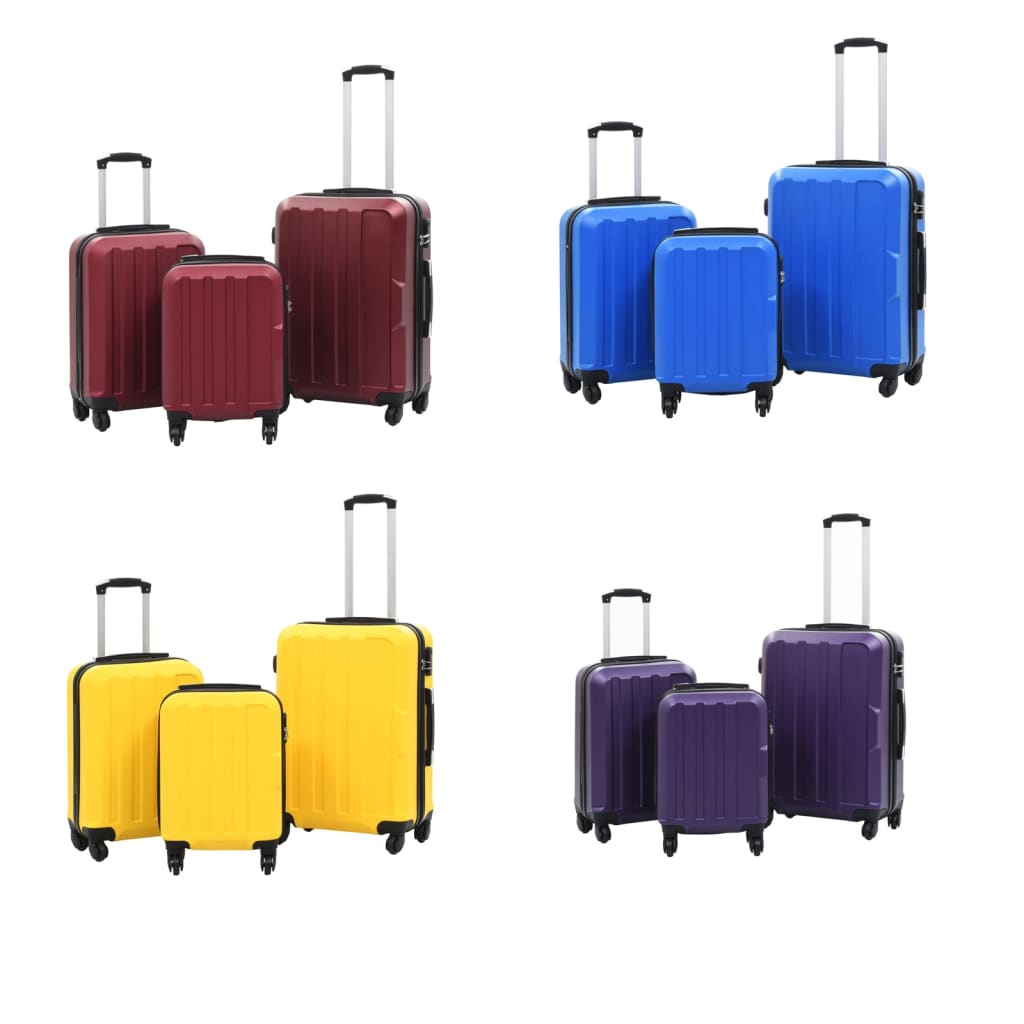 vidaXL Suitcase Set 3 Pcs Travel Luggage Suitcase Bag Hardcase Trolley Set ABS-2
