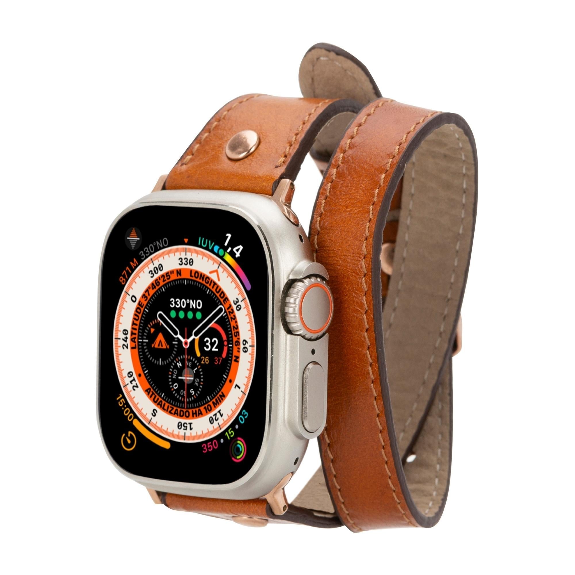 Vernon Double Tour Leather Bands for Apple Watch 9, Ultra 2 and SE-0