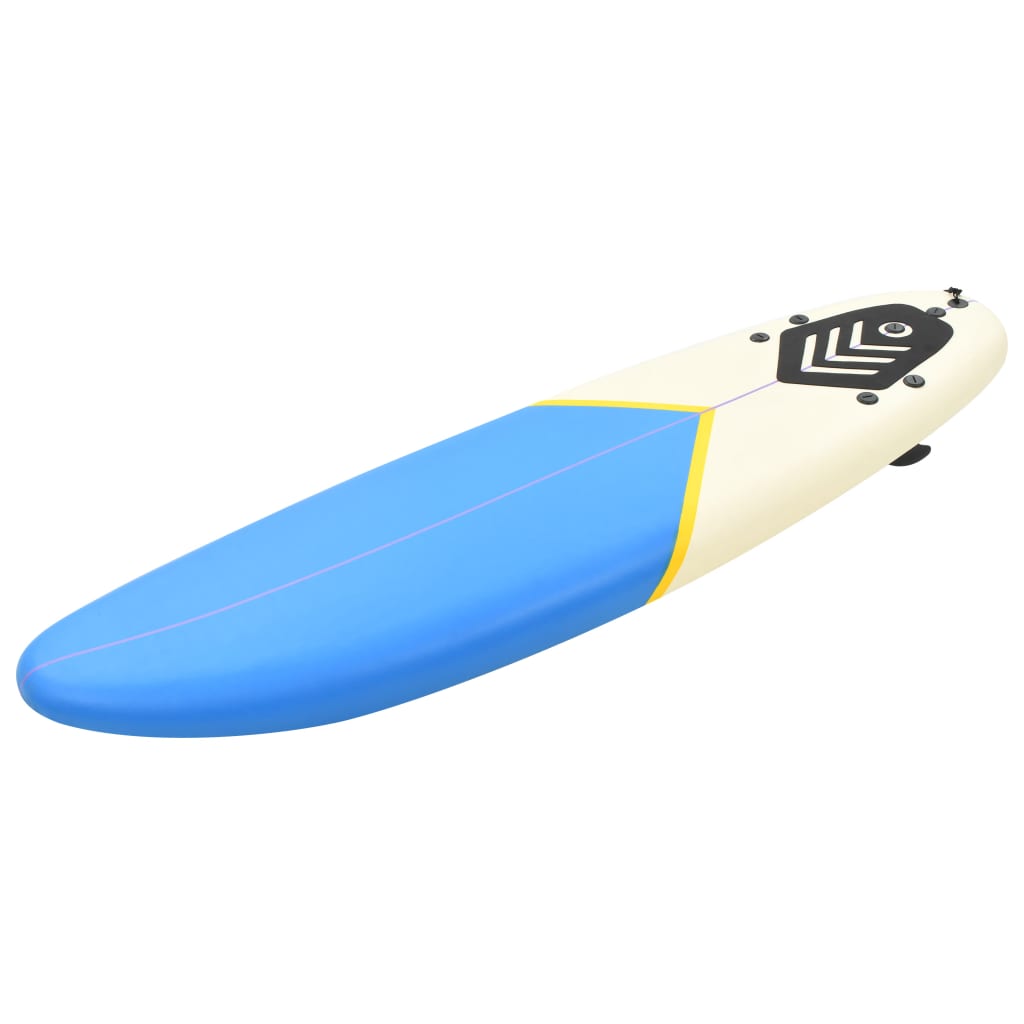 vidaXL Surfboard 66.9" Blue and Cream-0