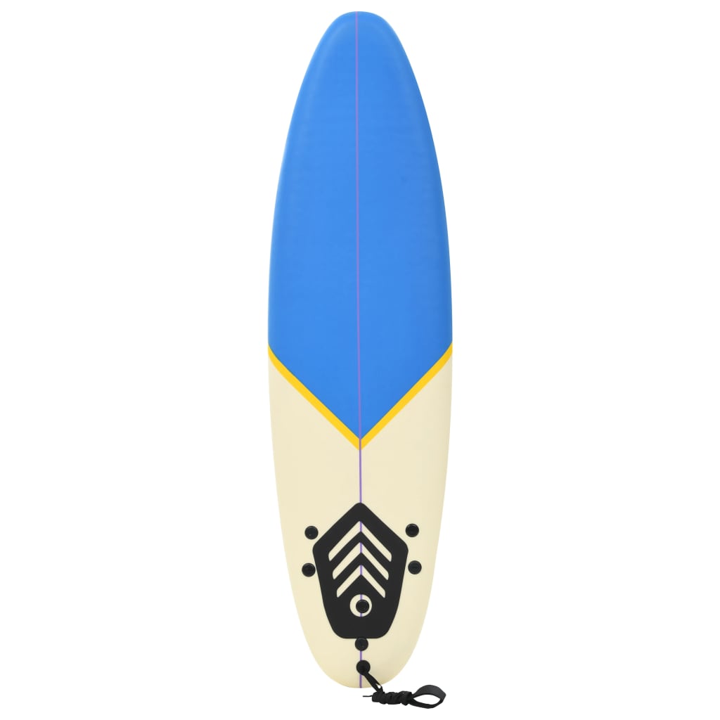 vidaXL Surfboard 66.9" Blue and Cream-1