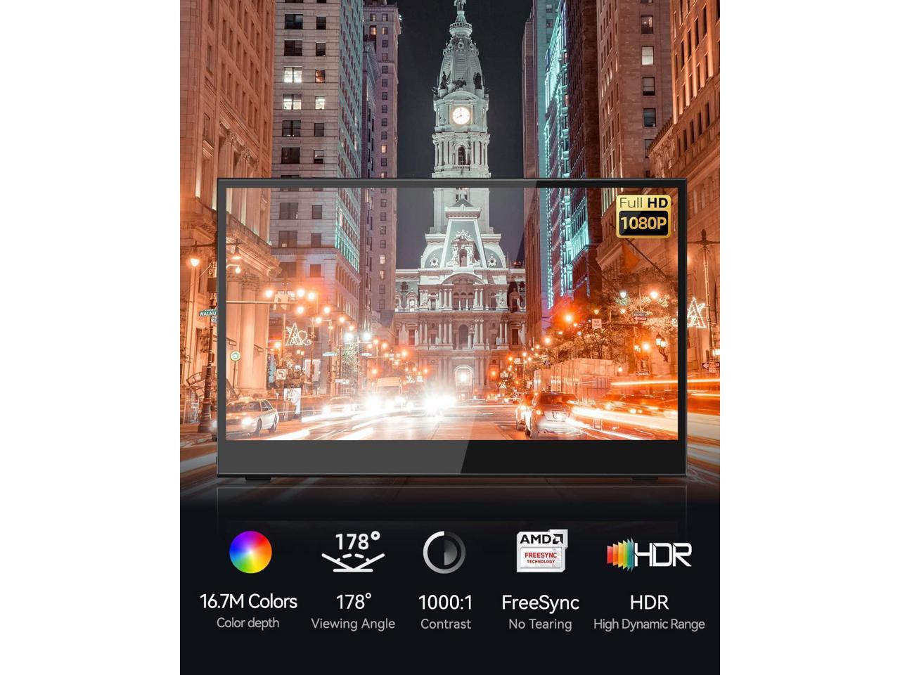 ReHisk RE-15.6TT - 15.6'' FHD Portable Monitor 1080P IPS Touch Screen Monitor-3